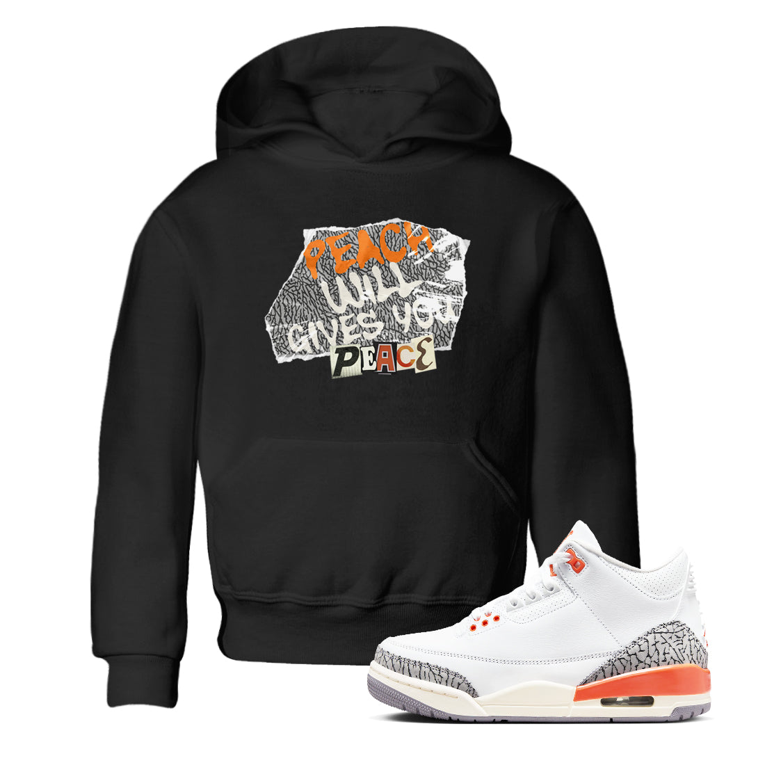 Peach Will Gives You Peace snkmatch Tees Kids - Air Jordan 3 Georgia Peach