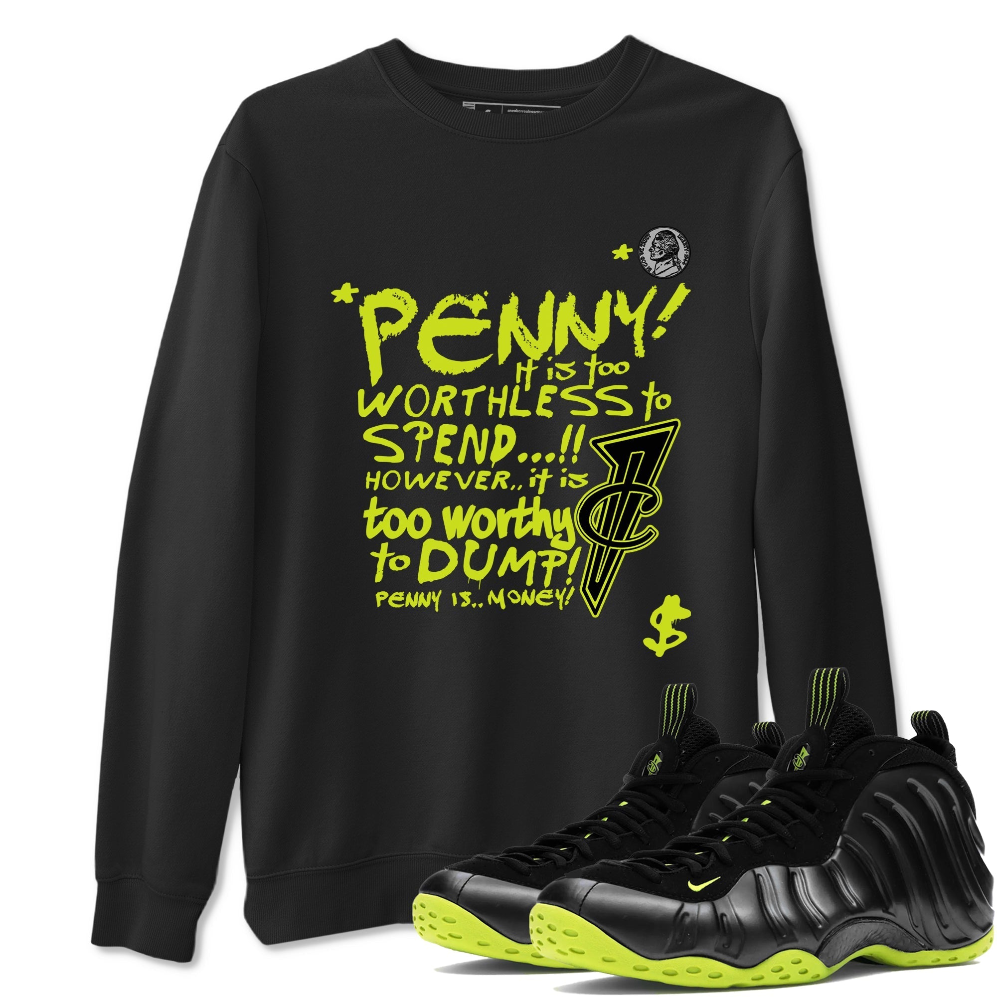 Penny Is snkmatch Tees - Air Foamposite One Black Volt