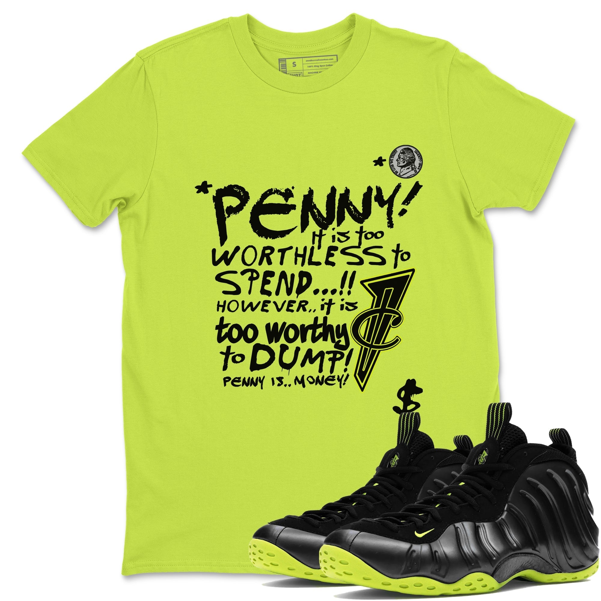 Penny Is snkmatch Tees - Air Foamposite One Black Volt