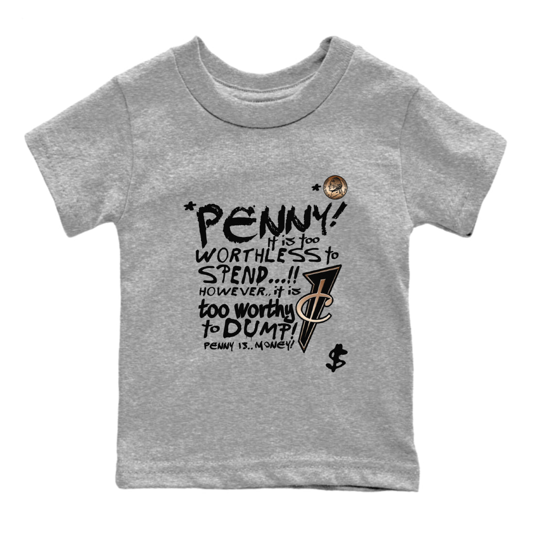 Penny Is snkmatch Tees Kids - Air Foamposite One Metallic Copper