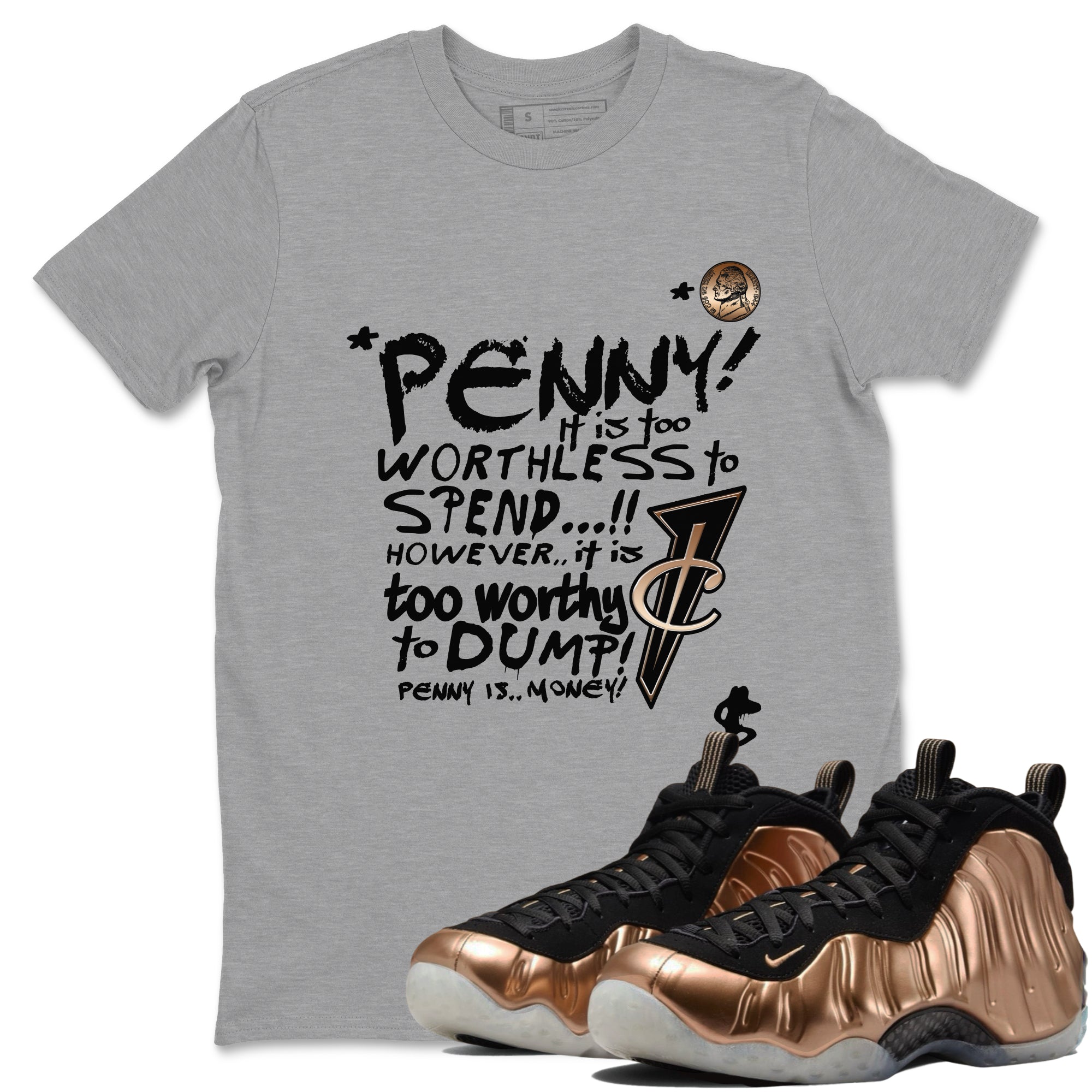 Penny Is snkmatch Tees - Air Foamposite One Metallic Copper