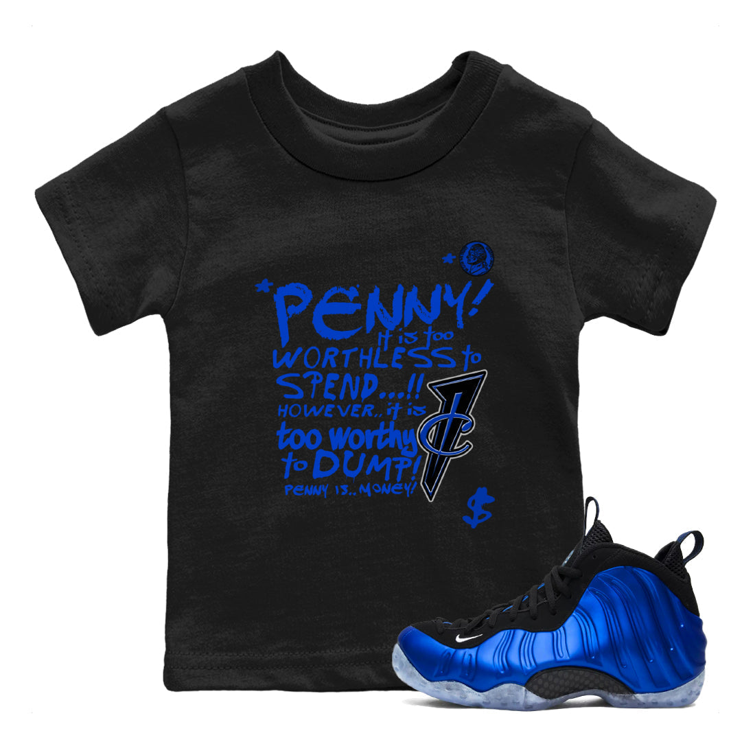 Penny Is snkmatch Tees Kids - Air Foamposite One Royal