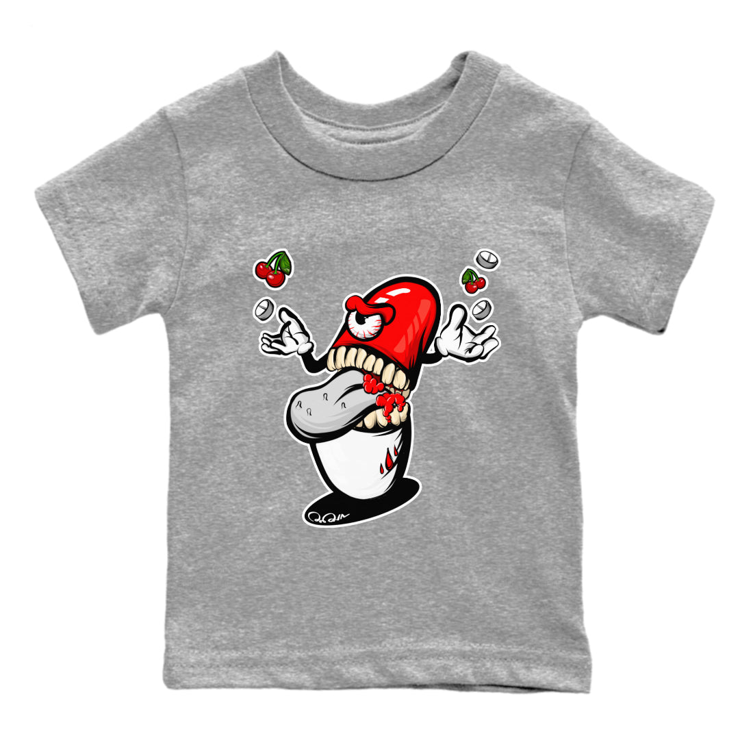 Pill Monster Kids Tops - Air Jordan 12 Cherry
