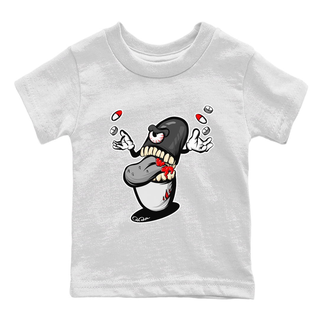 Pill Monster Kids Tops - Air Jordan 13 Black Flint