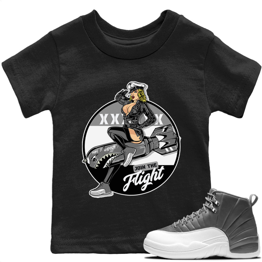 Pin Up Girl Kids Tops - Air Jordan 12 Stealth