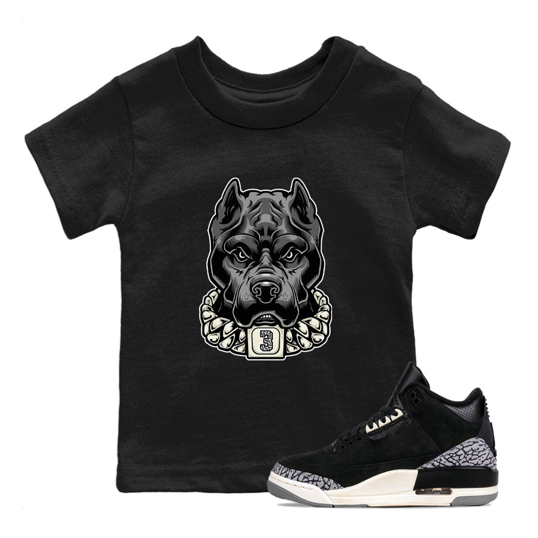 Pitbull snkmatch Tee Kids - Air Jordan 3 Off Noir
