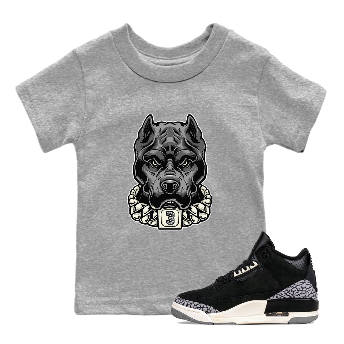 Pitbull snkmatch Tee Kids - Air Jordan 3 Off Noir