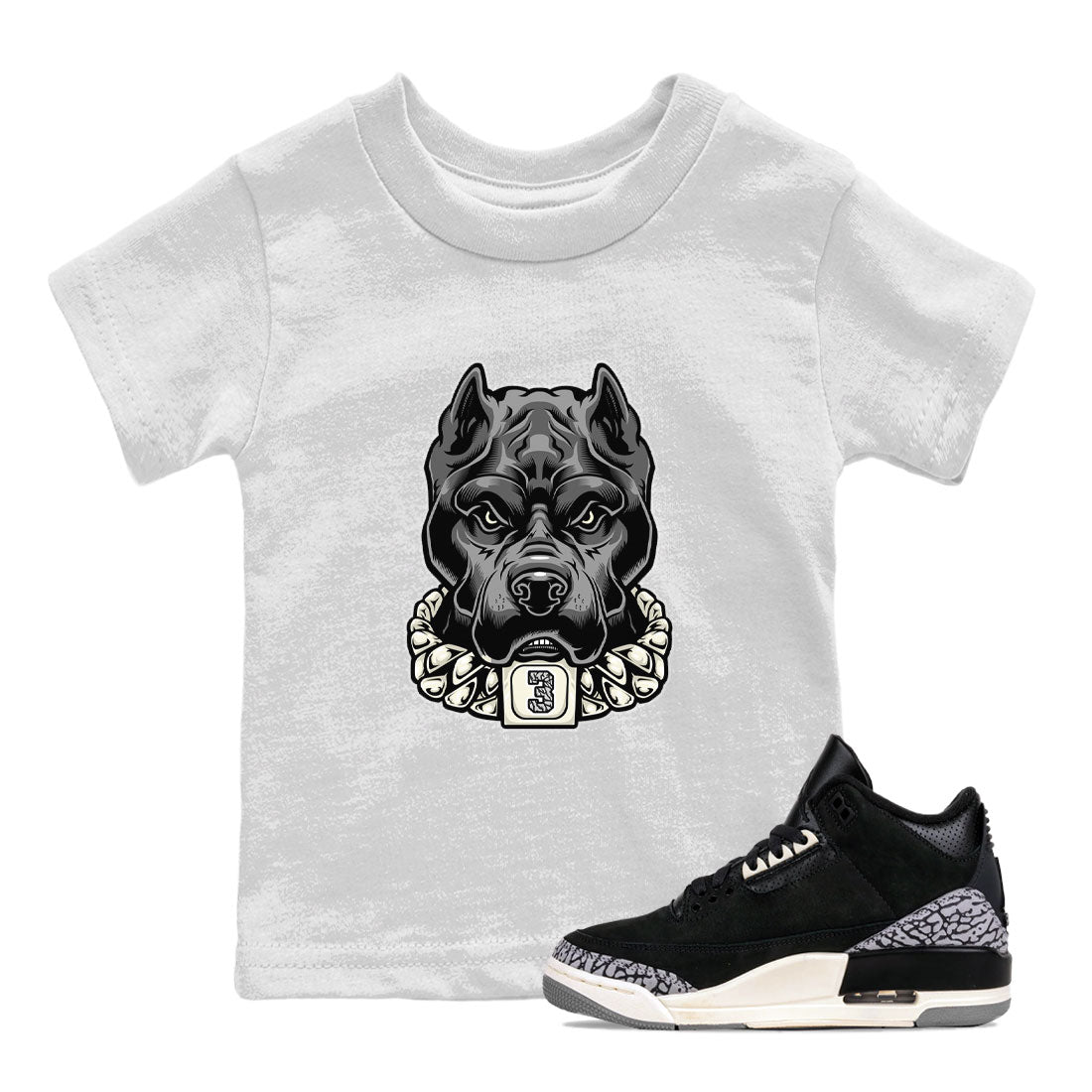 Pitbull snkmatch Tee Kids - Air Jordan 3 Off Noir