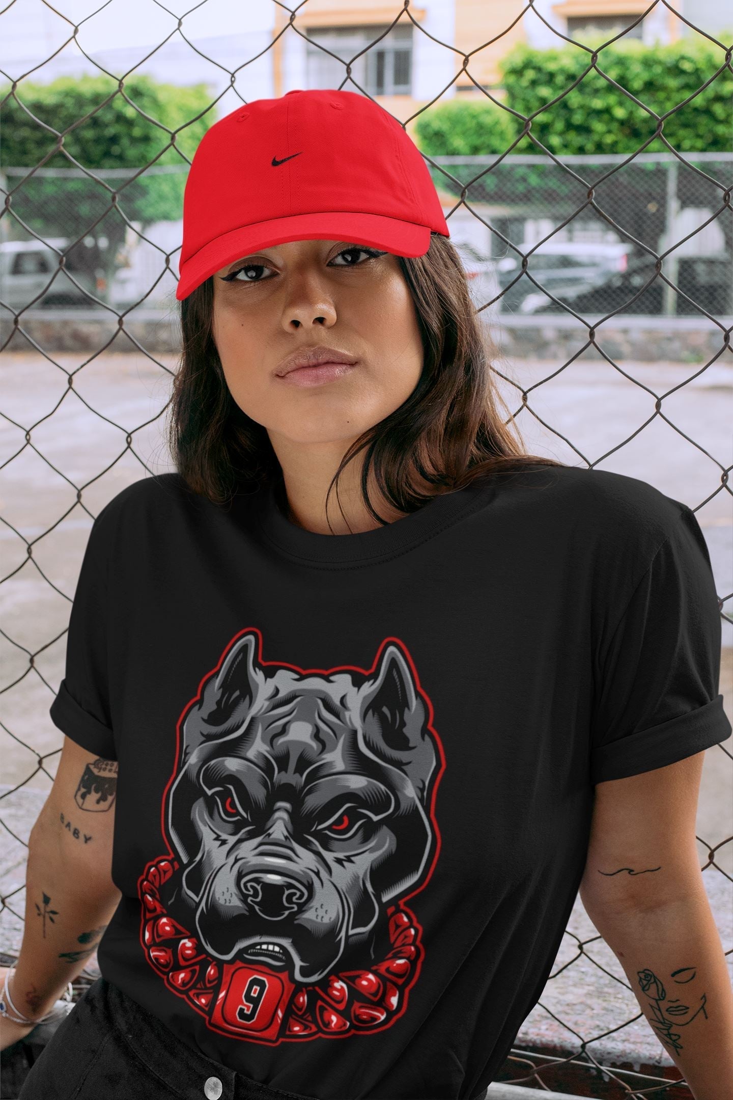 Pitbull Unisex Tops - Air Jordan 9 Chile Red