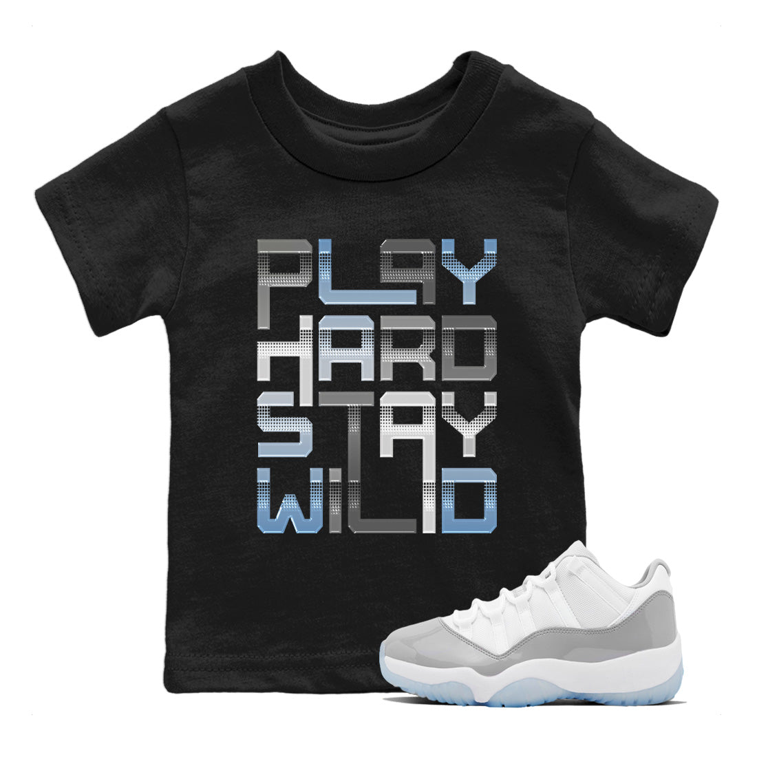 Play Hard Kids Tops - Air Jordan 11 White Cement