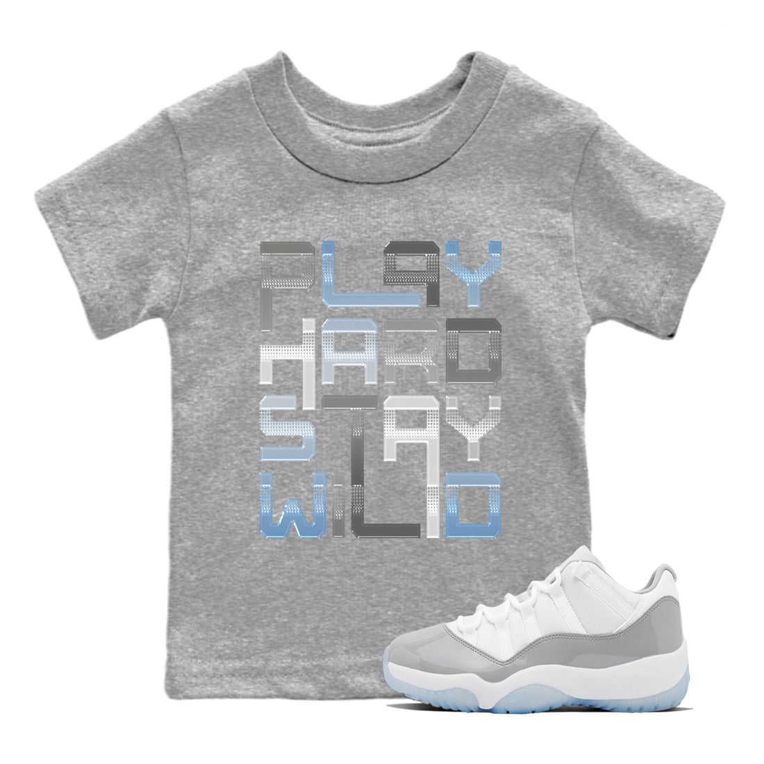 Play Hard Kids Tops - Air Jordan 11 White Cement