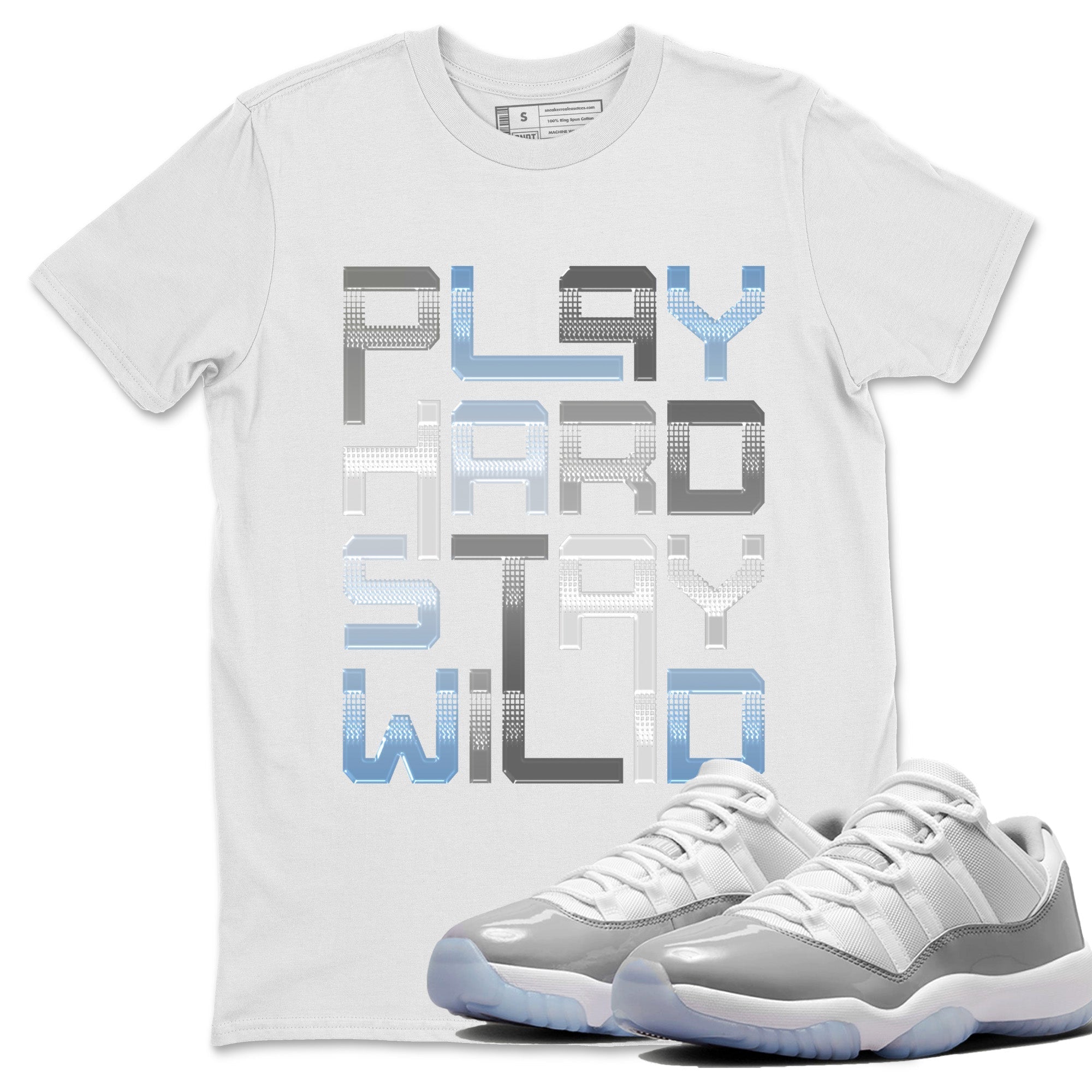 Play Hard Unisex Tops - Air Jordan 11 White Cement