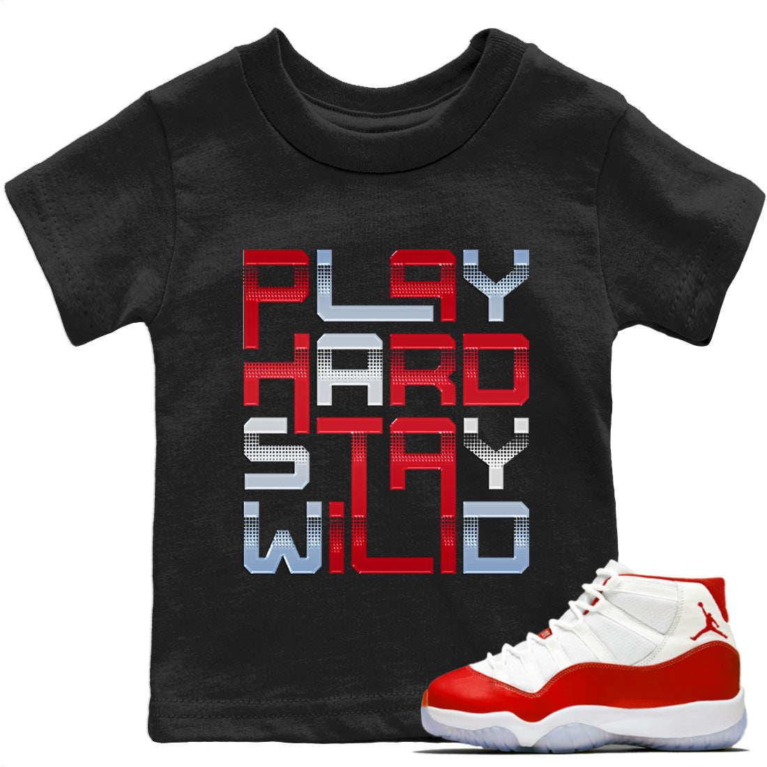 Play Hard Kids Tops - Air Jordan 11 Cherry