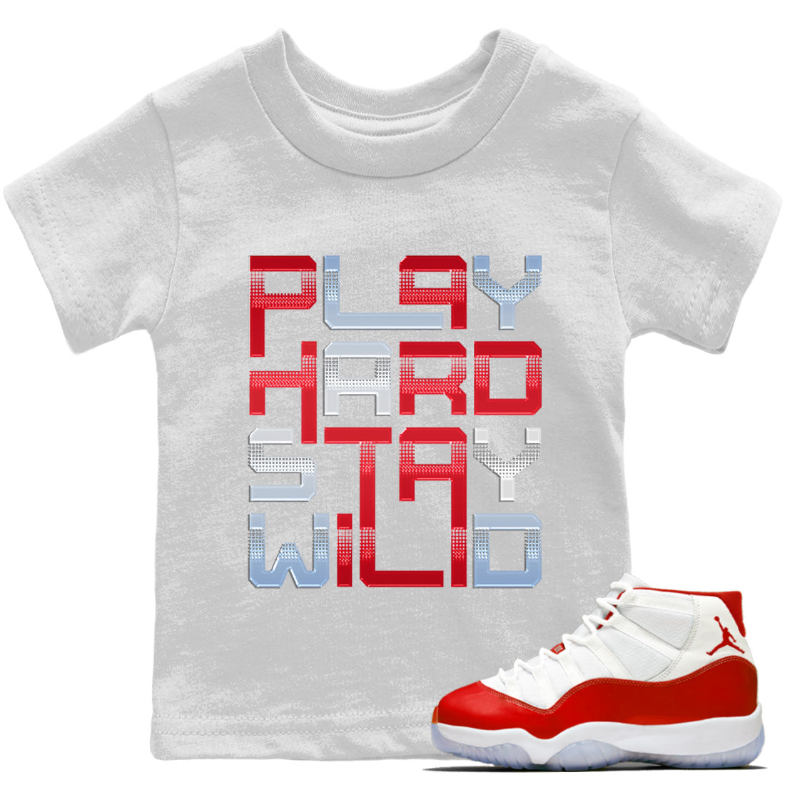 Play Hard Kids Tops - Air Jordan 11 Cherry