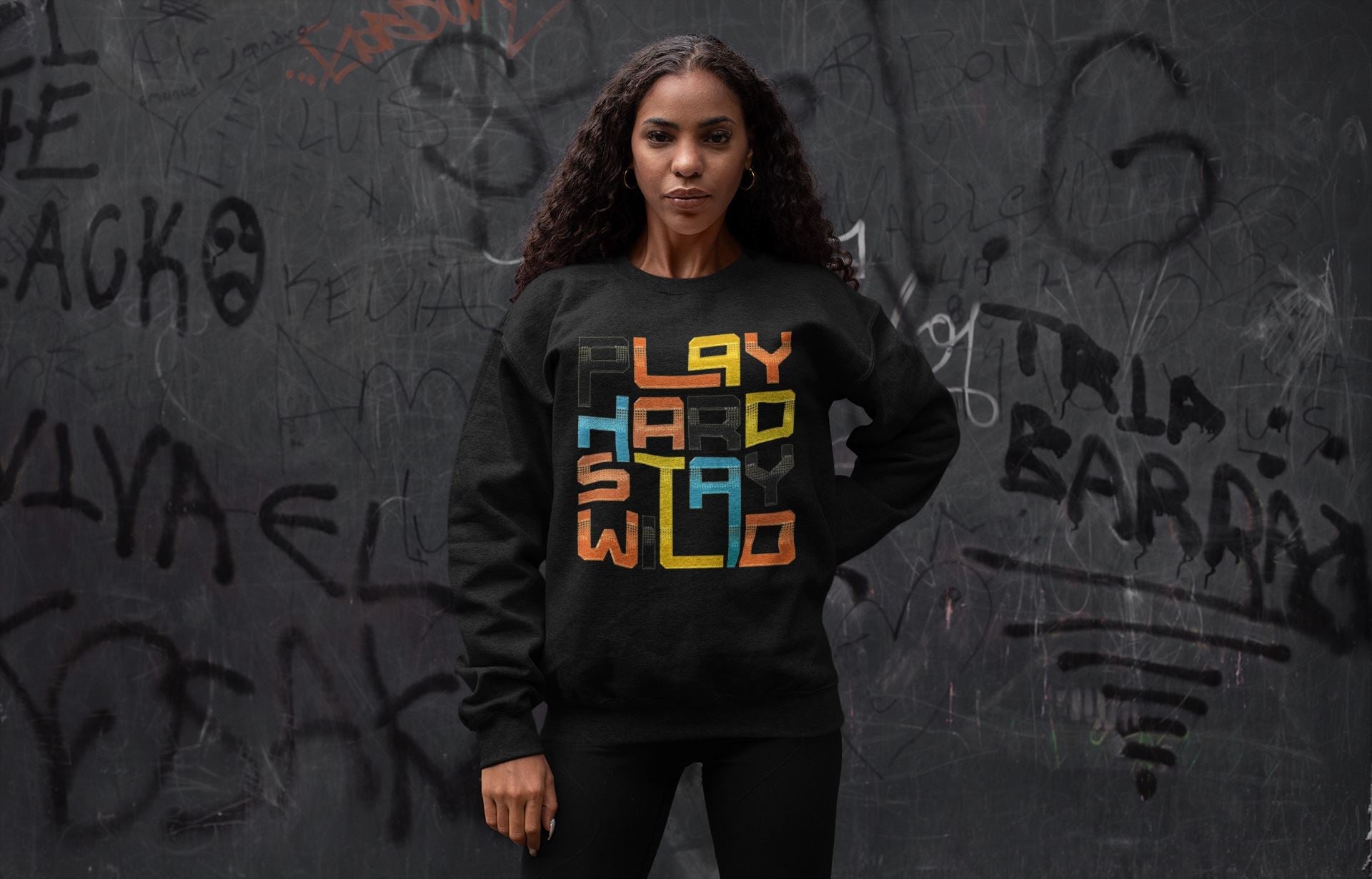 Play Hard Stay Wild Unisex Tops - Yeezy 700 Sun