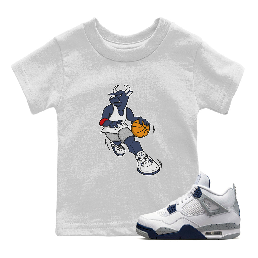 Player Bull Kids Tops - Air Jordan 4 Midnight Navy