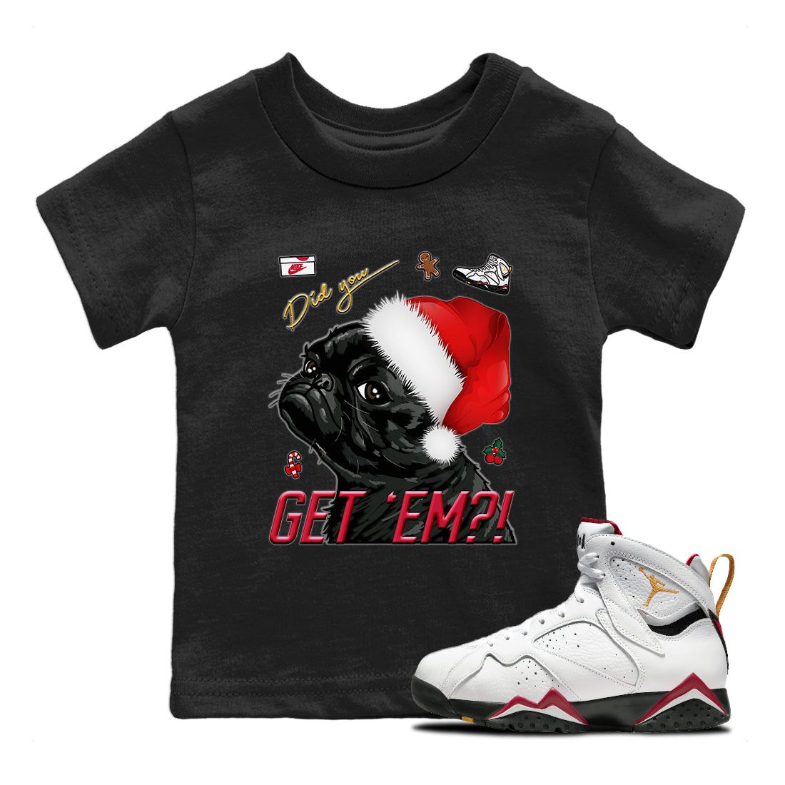 Pug Get Em Kids Tops - Air Jordan 7 Cardinal