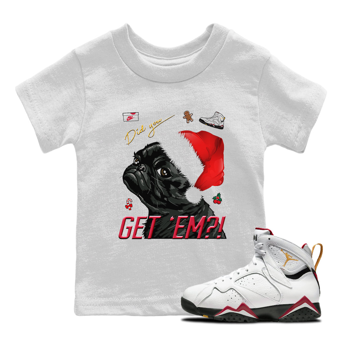 Pug Get Em Kids Tops - Air Jordan 7 Cardinal