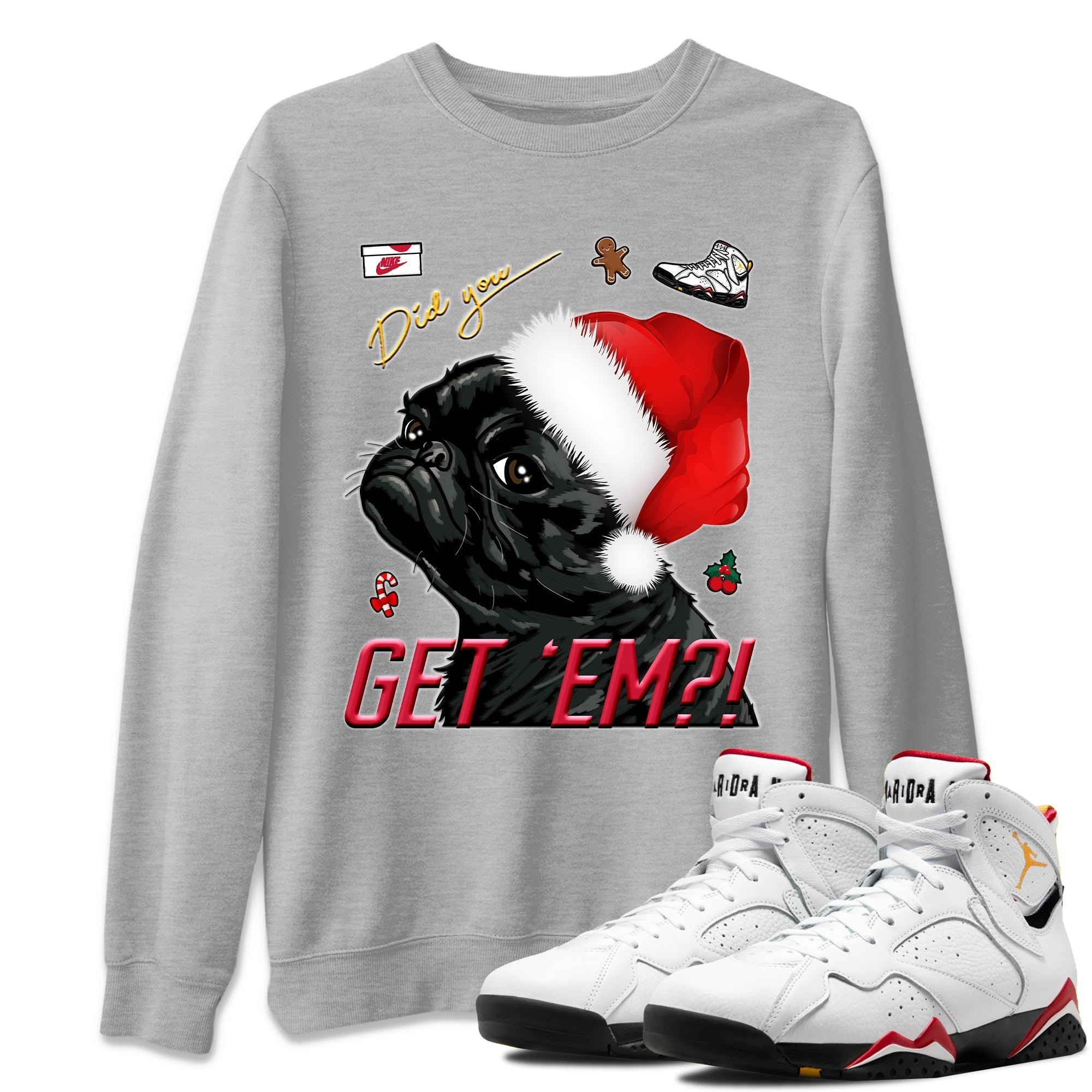 Pug Get Em Unisex Tops - Air Jordan 7 Cardinal