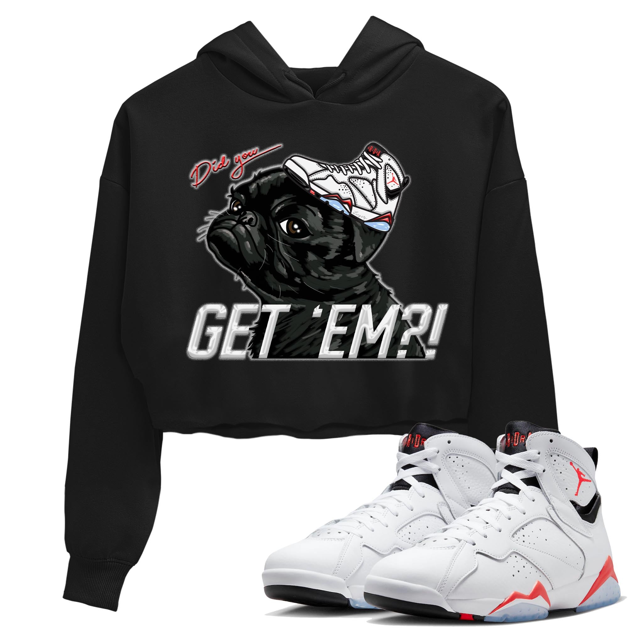 Pug Get Em snkmatch Women's Top - Air Jordan 7 White Infrared
