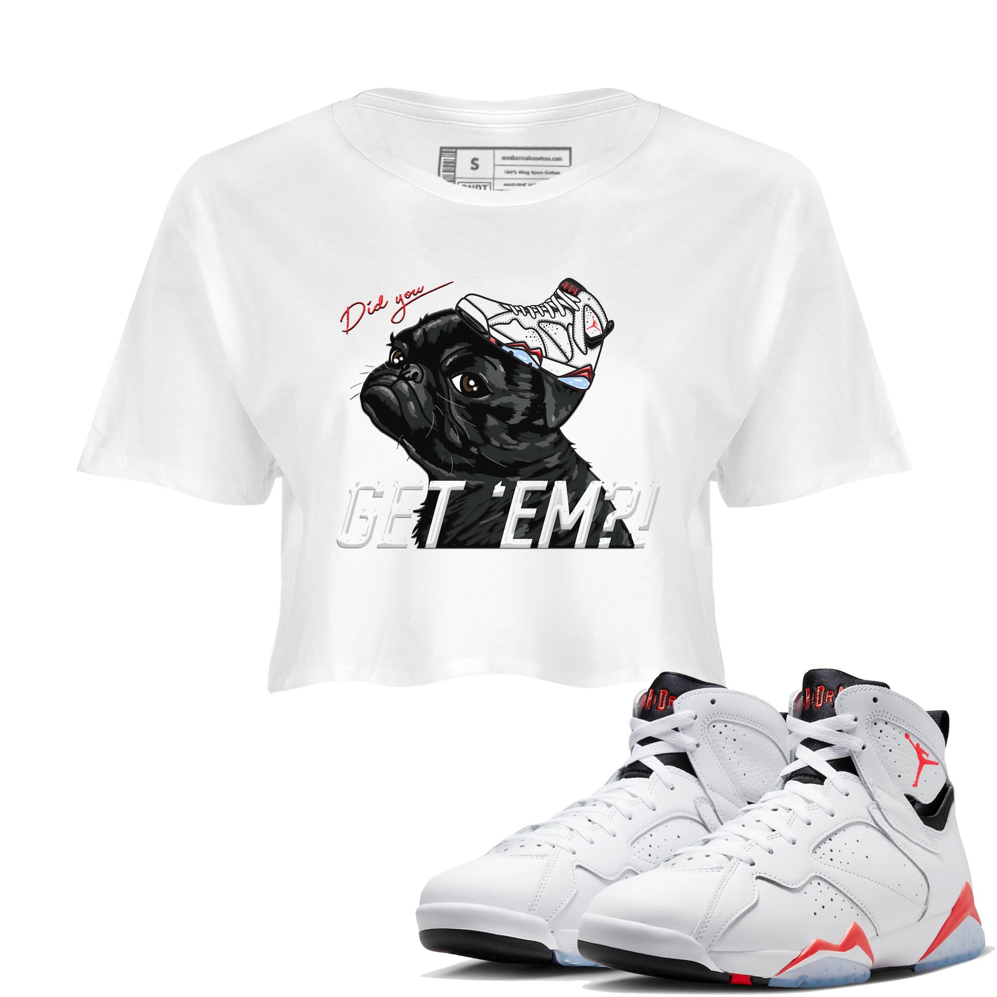 Pug Get Em snkmatch Women's Top - Air Jordan 7 White Infrared
