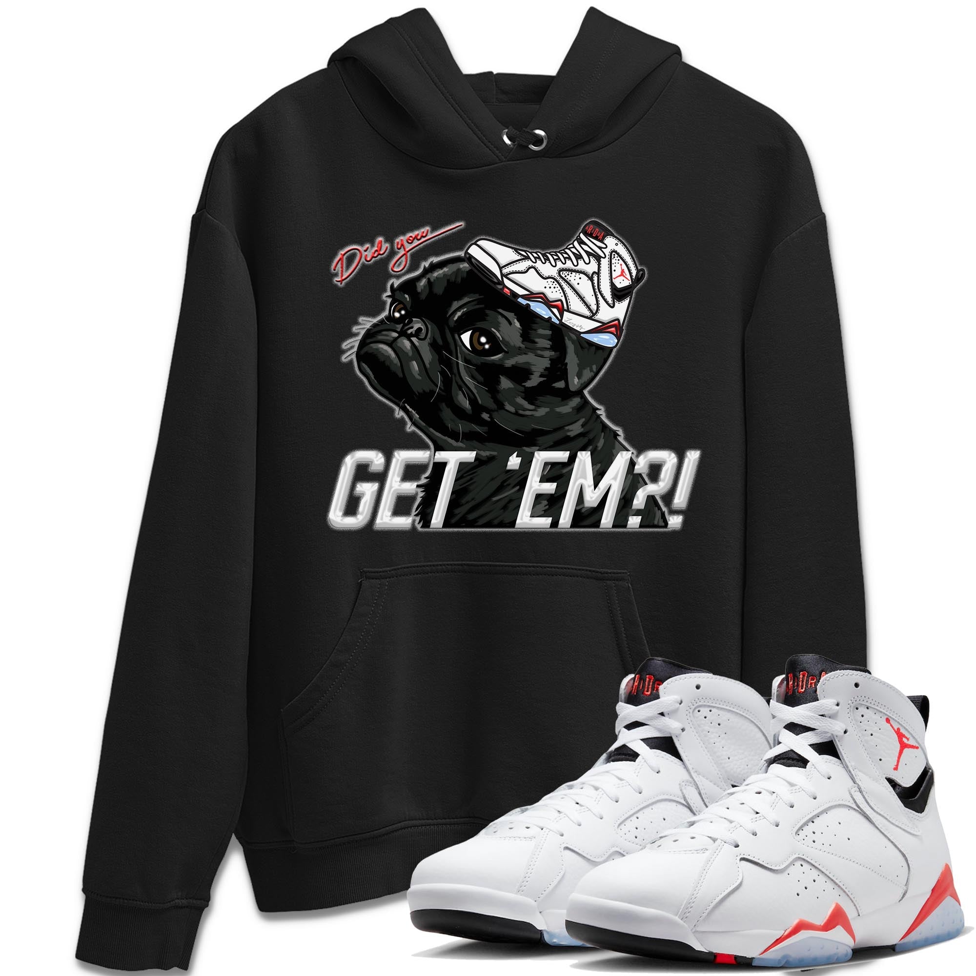 Pug Get Em snkmatch Tee - Air Jordan 7 White Infrared