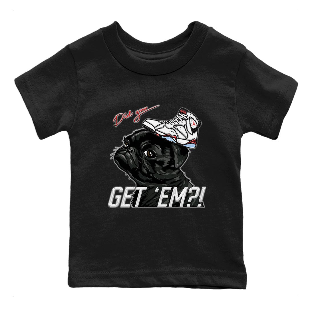Pug Get Em snkmatch Tee Kids - Air Jordan 7 White Infrared
