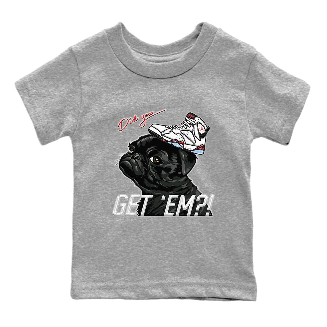 Pug Get Em snkmatch Tee Kids - Air Jordan 7 White Infrared
