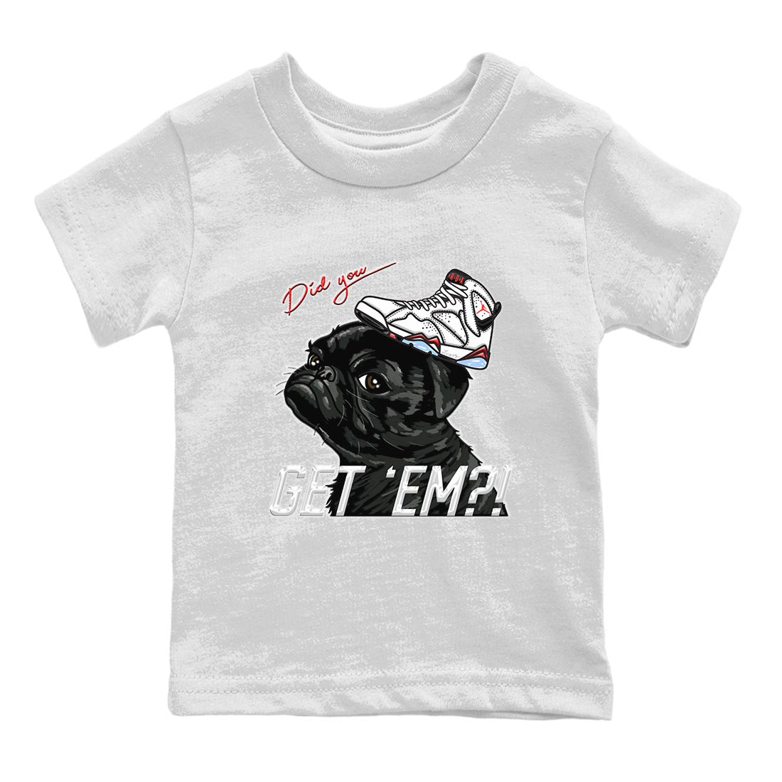 Pug Get Em snkmatch Tee Kids - Air Jordan 7 White Infrared
