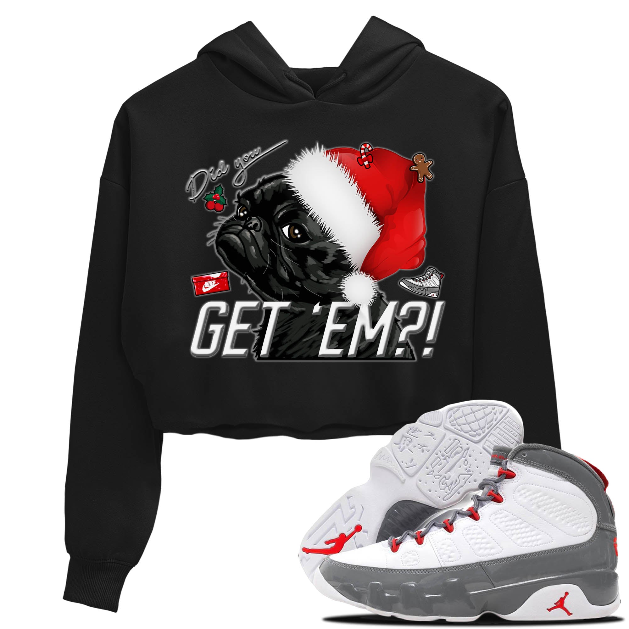 Pug Get Em Women's Tops - Air Jordan 9 Fire Red