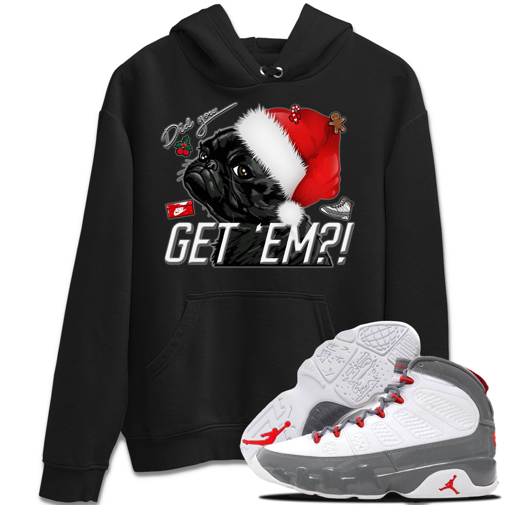 Pug Get Em Unisex Tops - Air Jordan 9 Fire Red