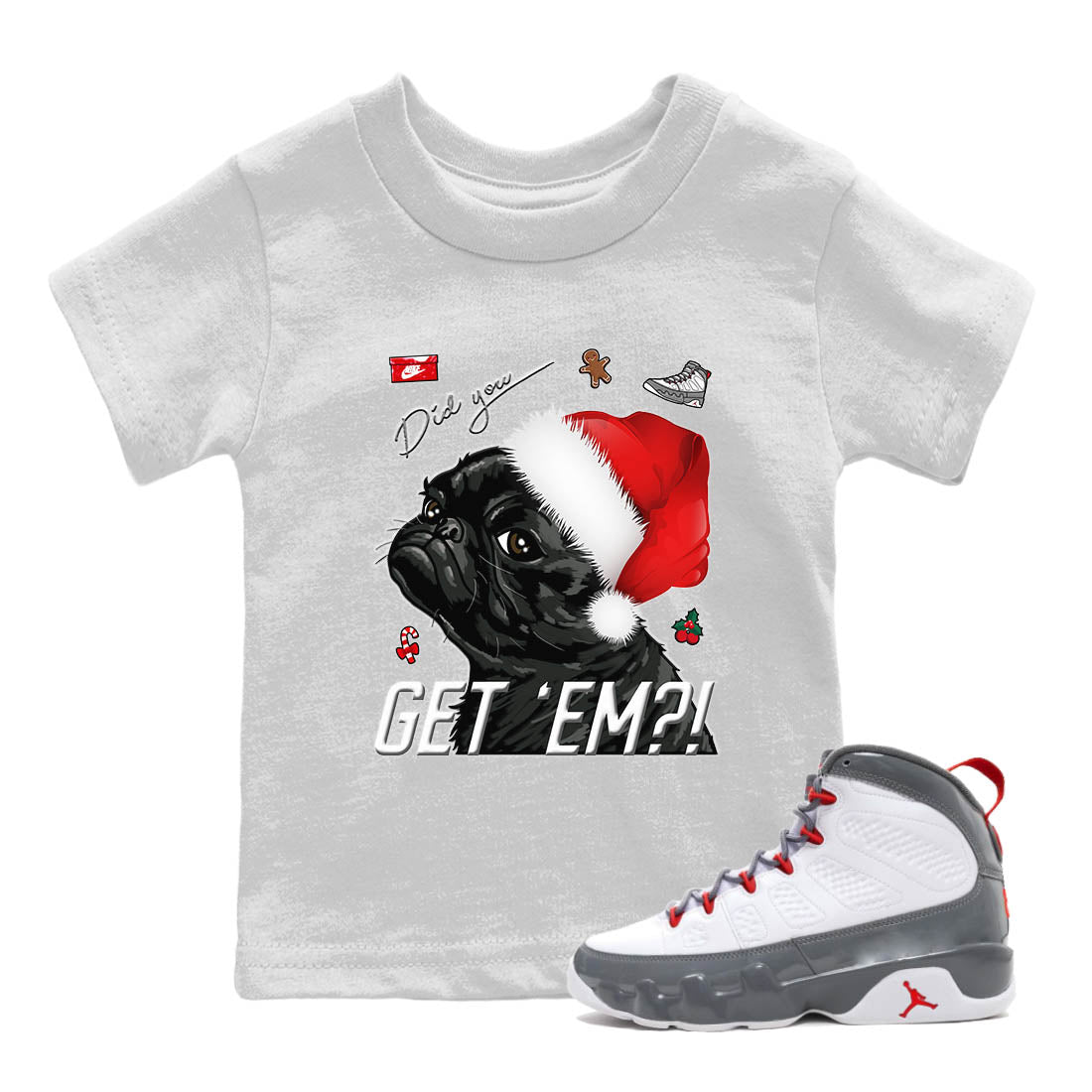 Pug Get Em Kids Tops - Air Jordan 9 Fire Red