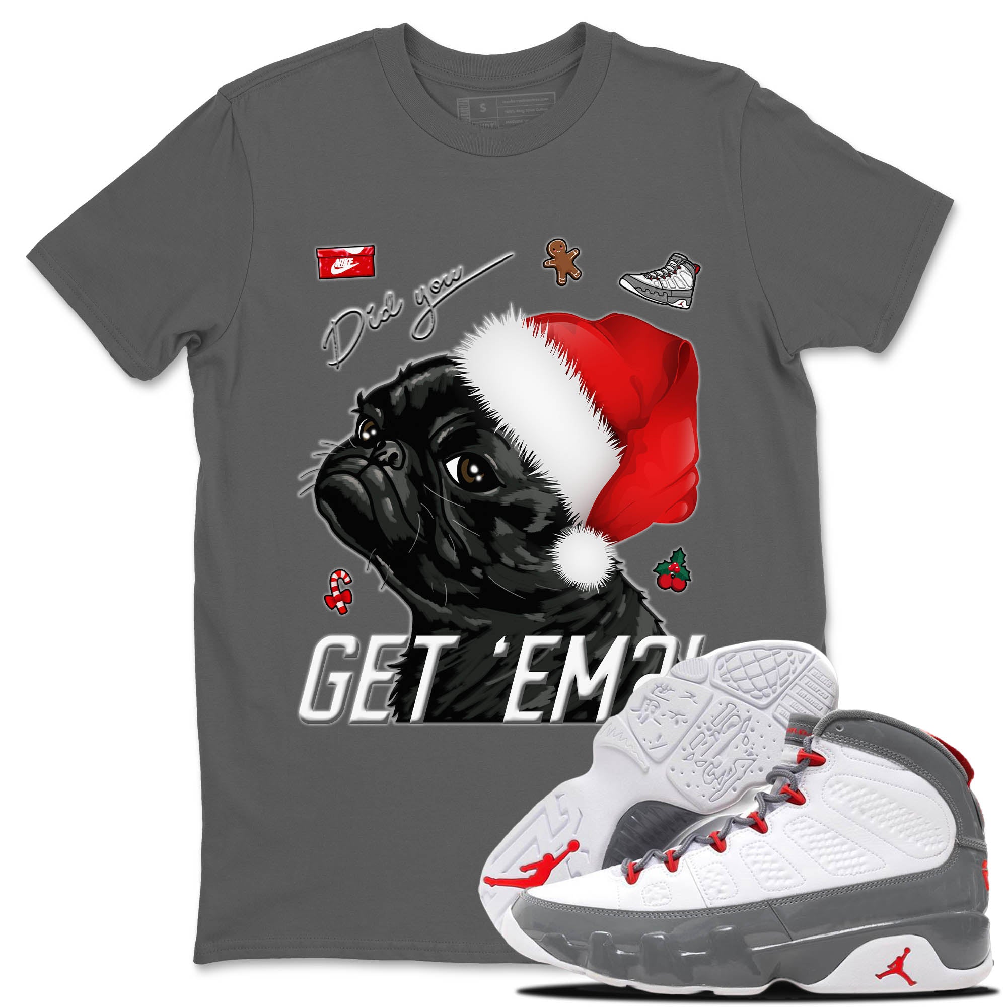 Pug Get Em Unisex Tops - Air Jordan 9 Fire Red