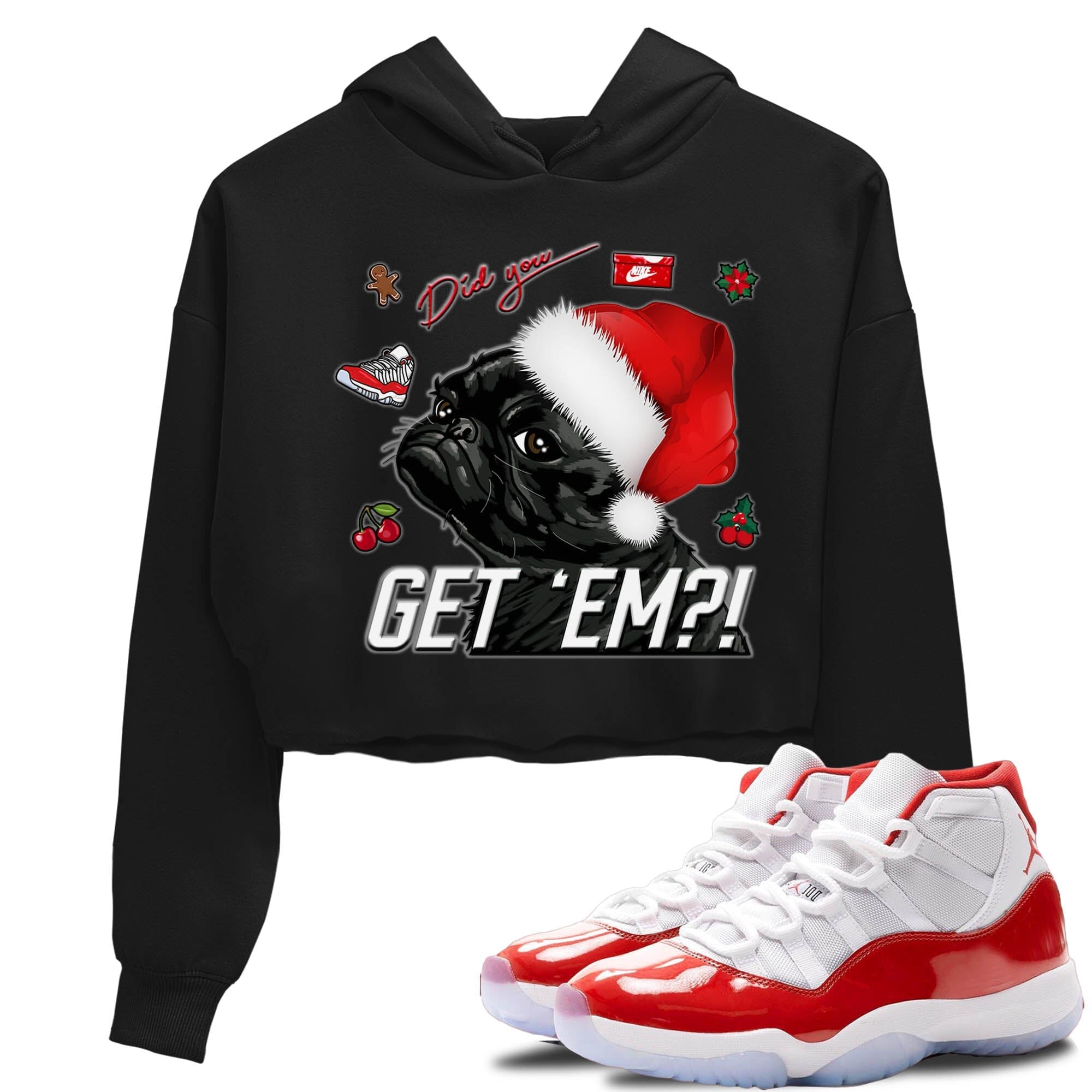 Pug Get Em Women's Tops - Air Jordan 11 Cherry