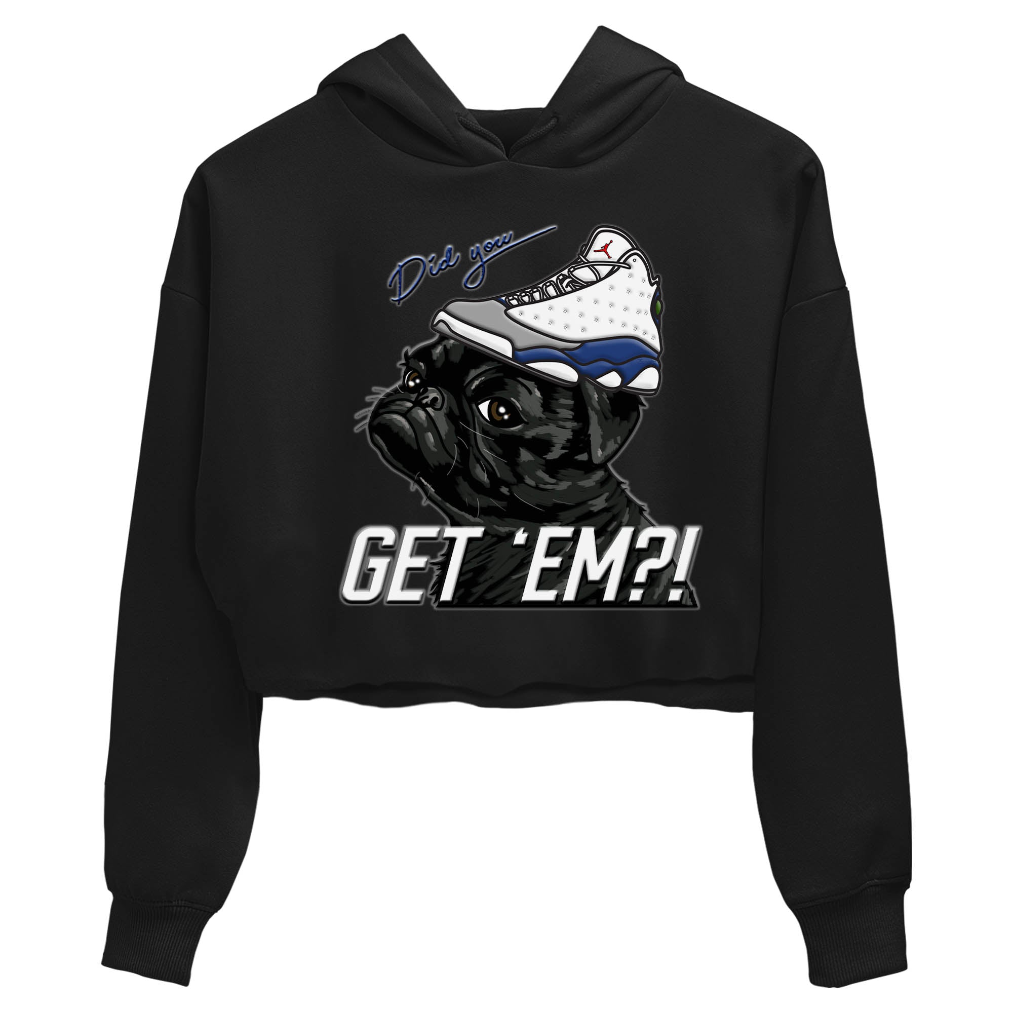 Pug Get Em Women's Tops - Air Jordan 13 French Blue