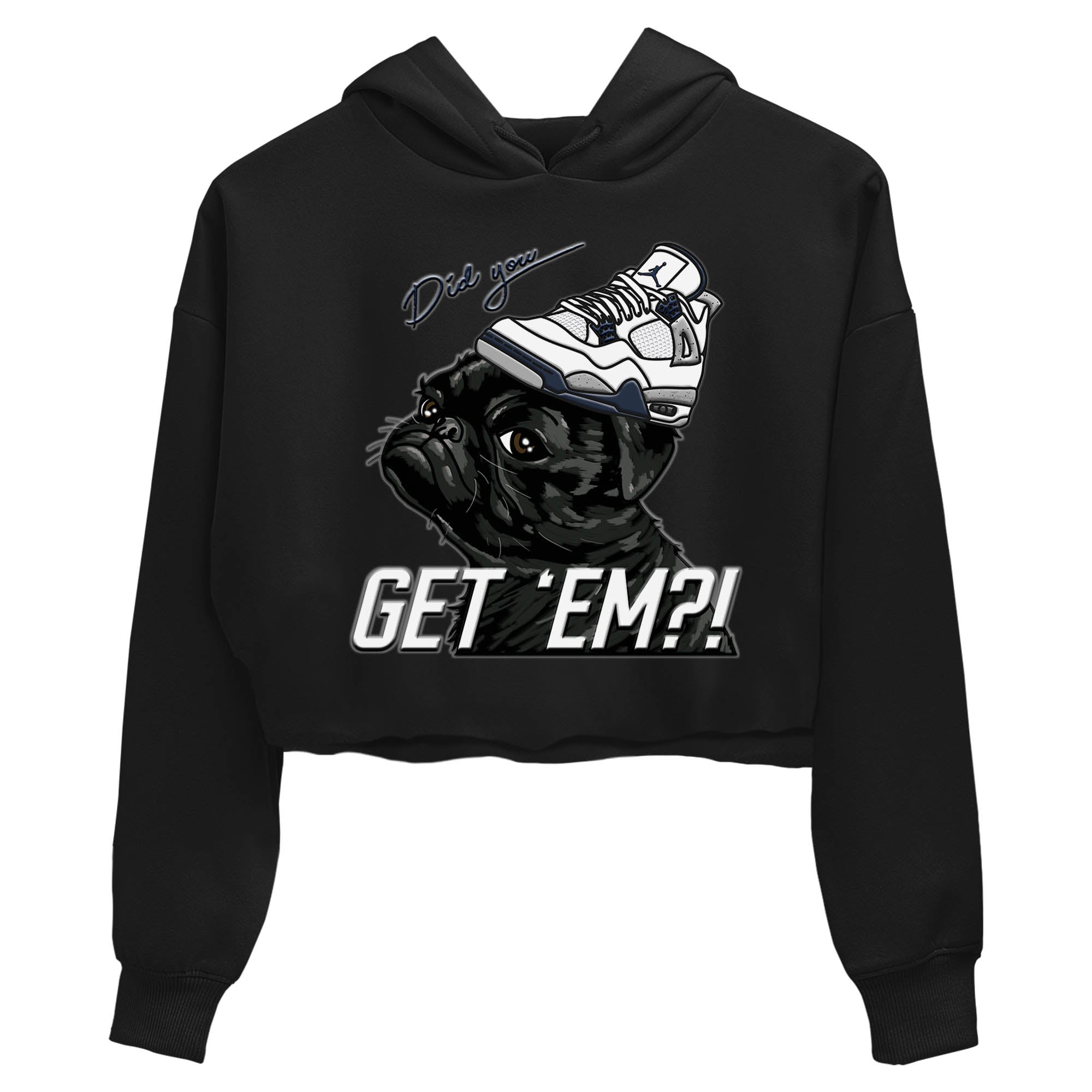 Pug Get Em Women's Tops - Air Jordan 4 Midnight Navy