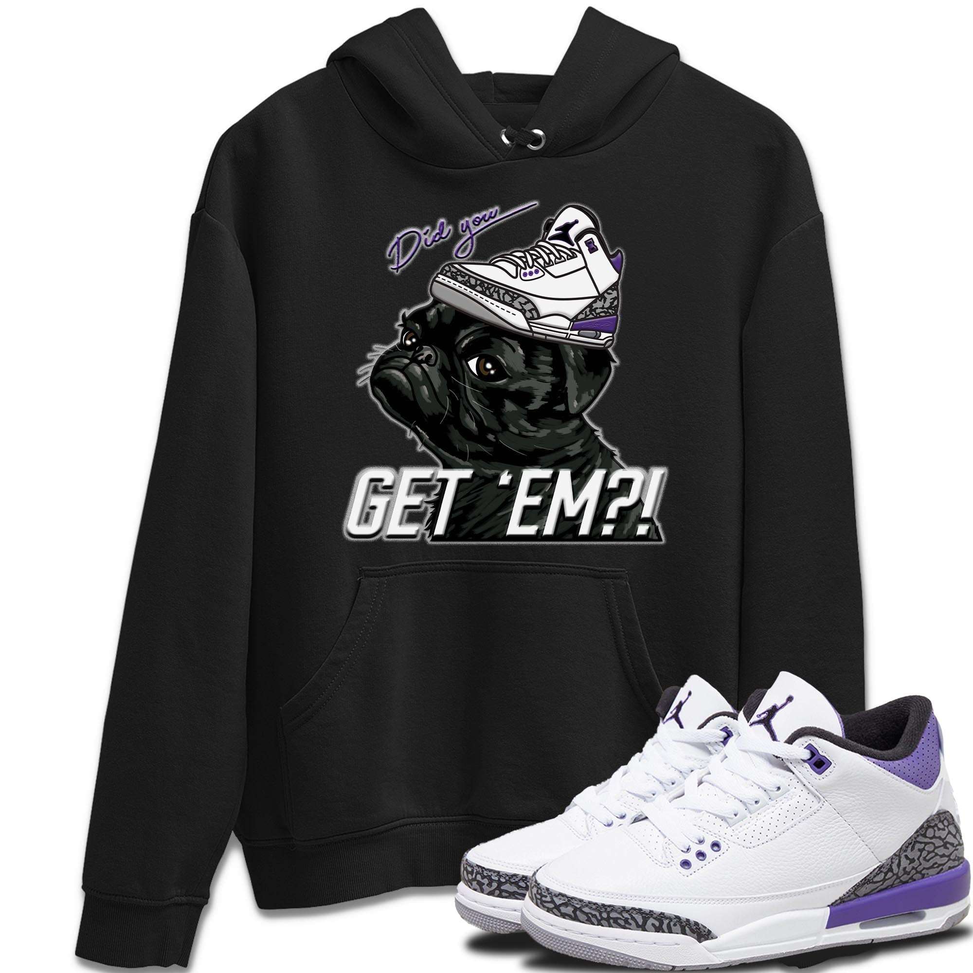 Pug Get Em Unisex Tops - Air Jordan 3 Dark Iris
