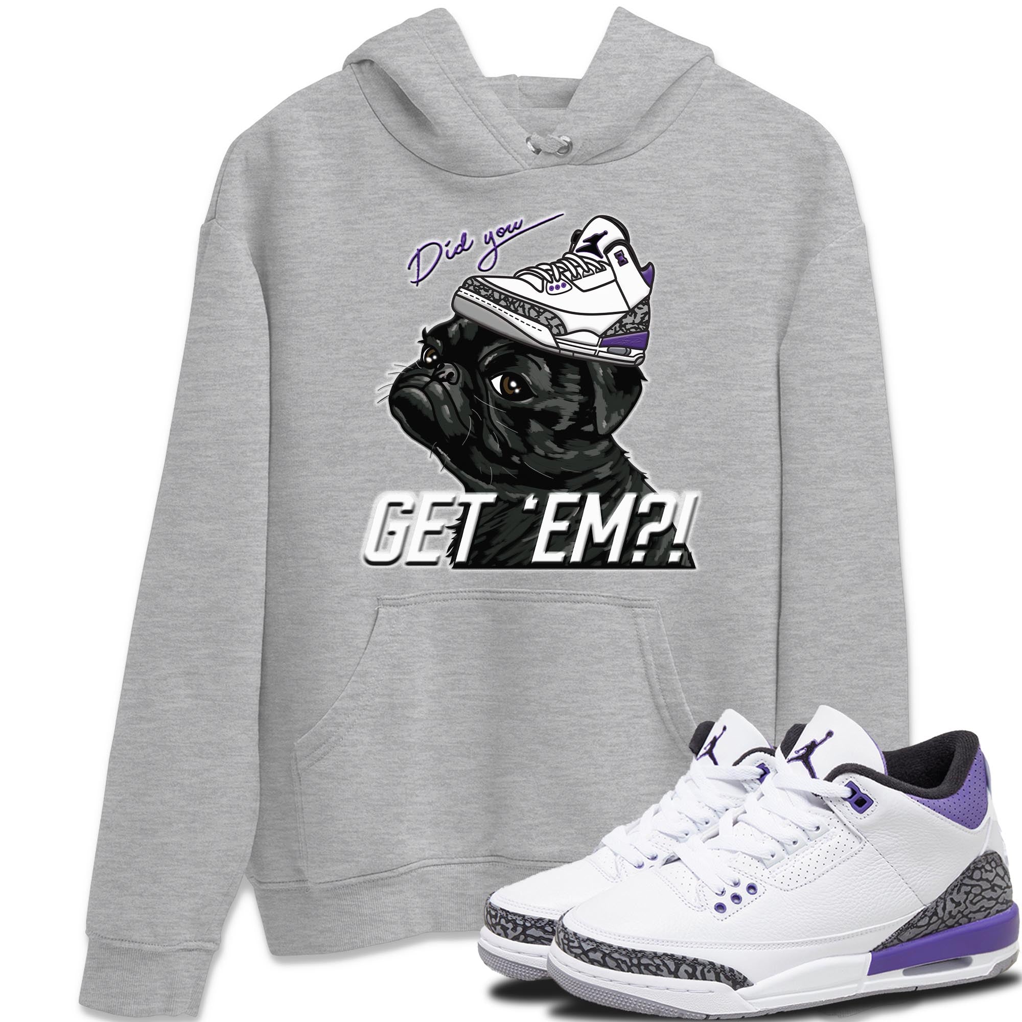 Pug Get Em Unisex Tops - Air Jordan 3 Dark Iris