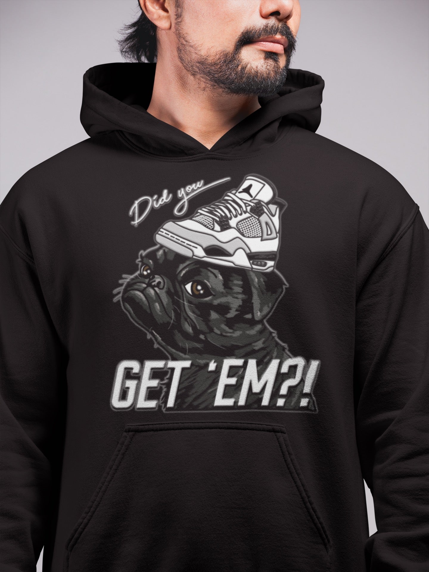 Pug Get Em Unisex Tops - Air Jordan 4 Military Black