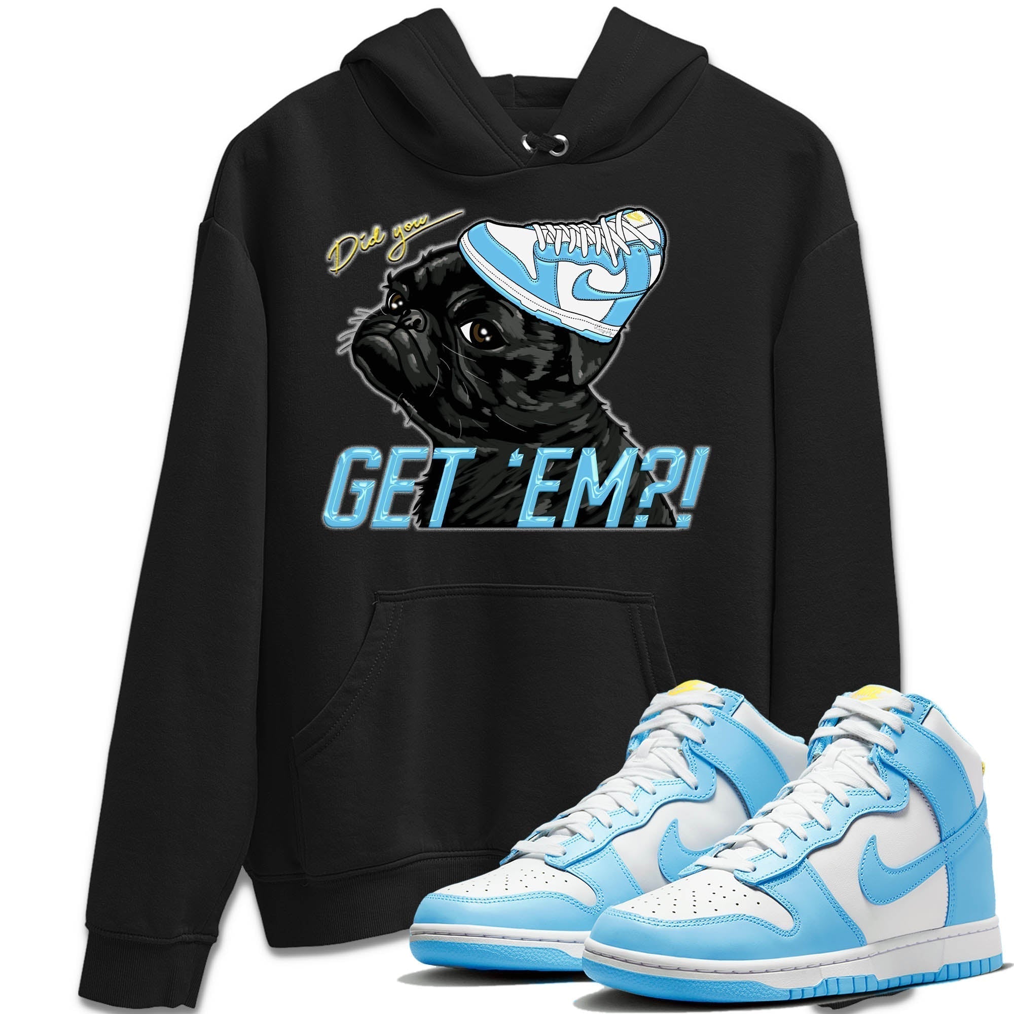 Pug Get Em Unisex Tops - Dunk Blue Chill