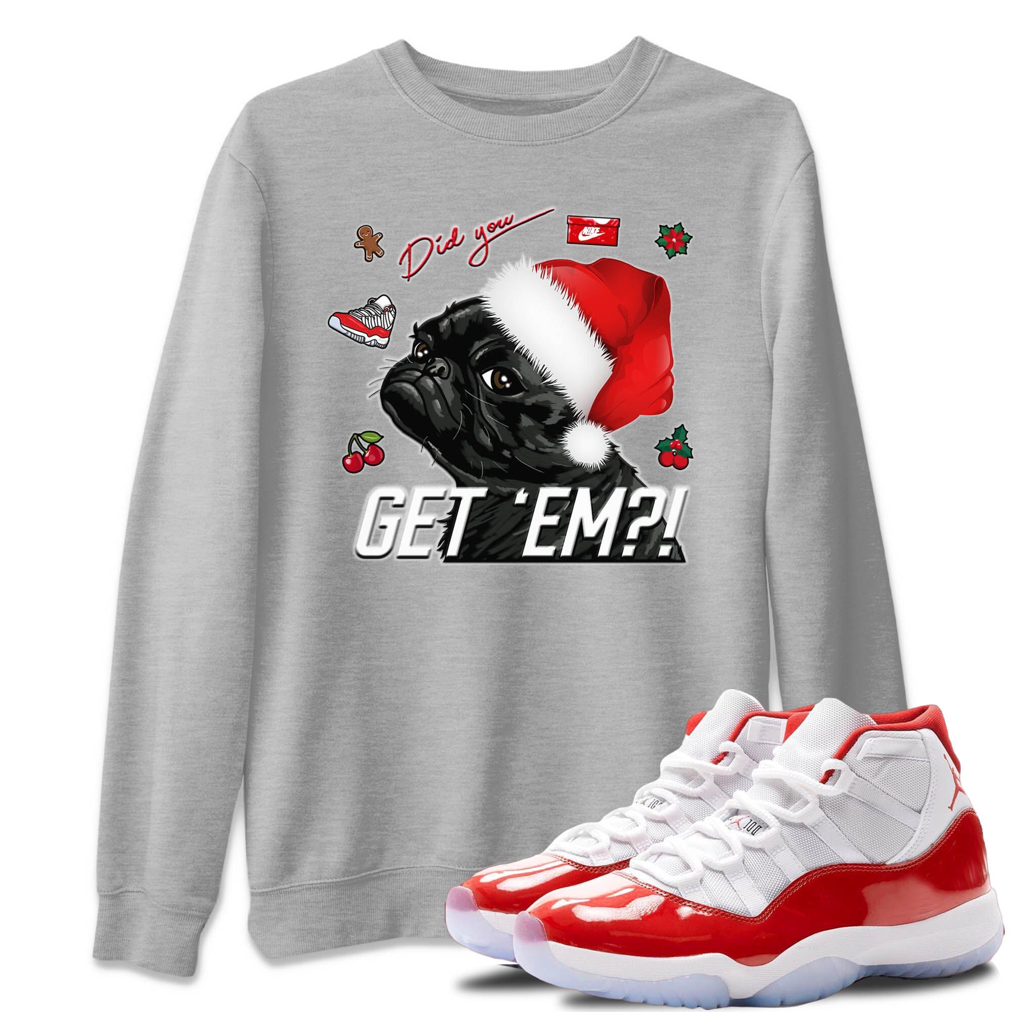 Pug Get Em Unisex Tops - Air Jordan 11 Cherry