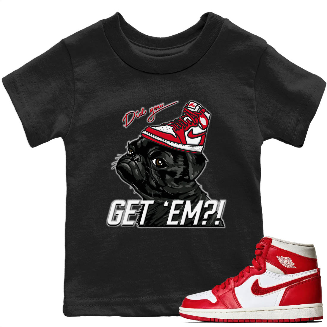 Pug Get Em Kids Tops - Air Jordan 1 Newstalgia