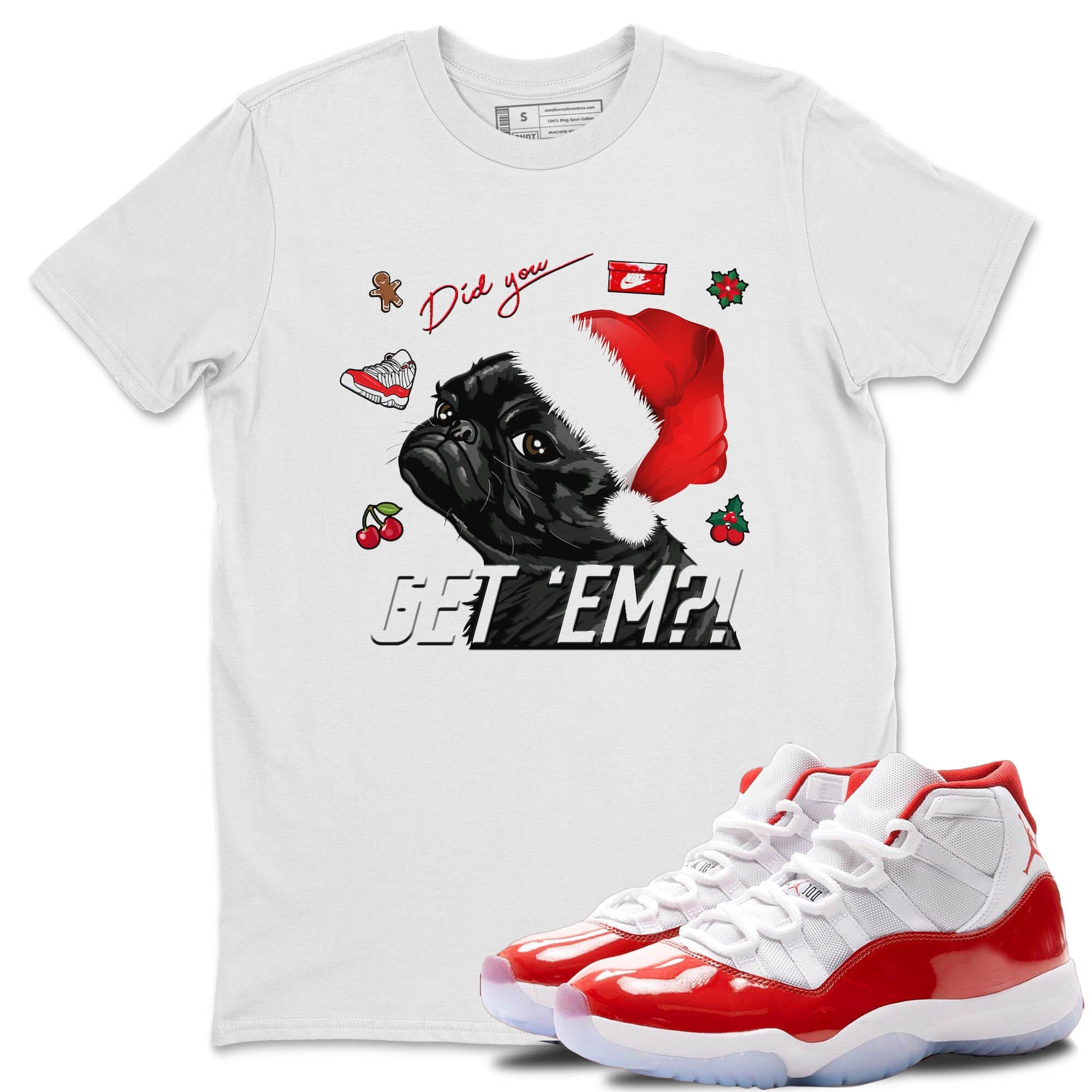 Pug Get Em Unisex Tops - Air Jordan 11 Cherry