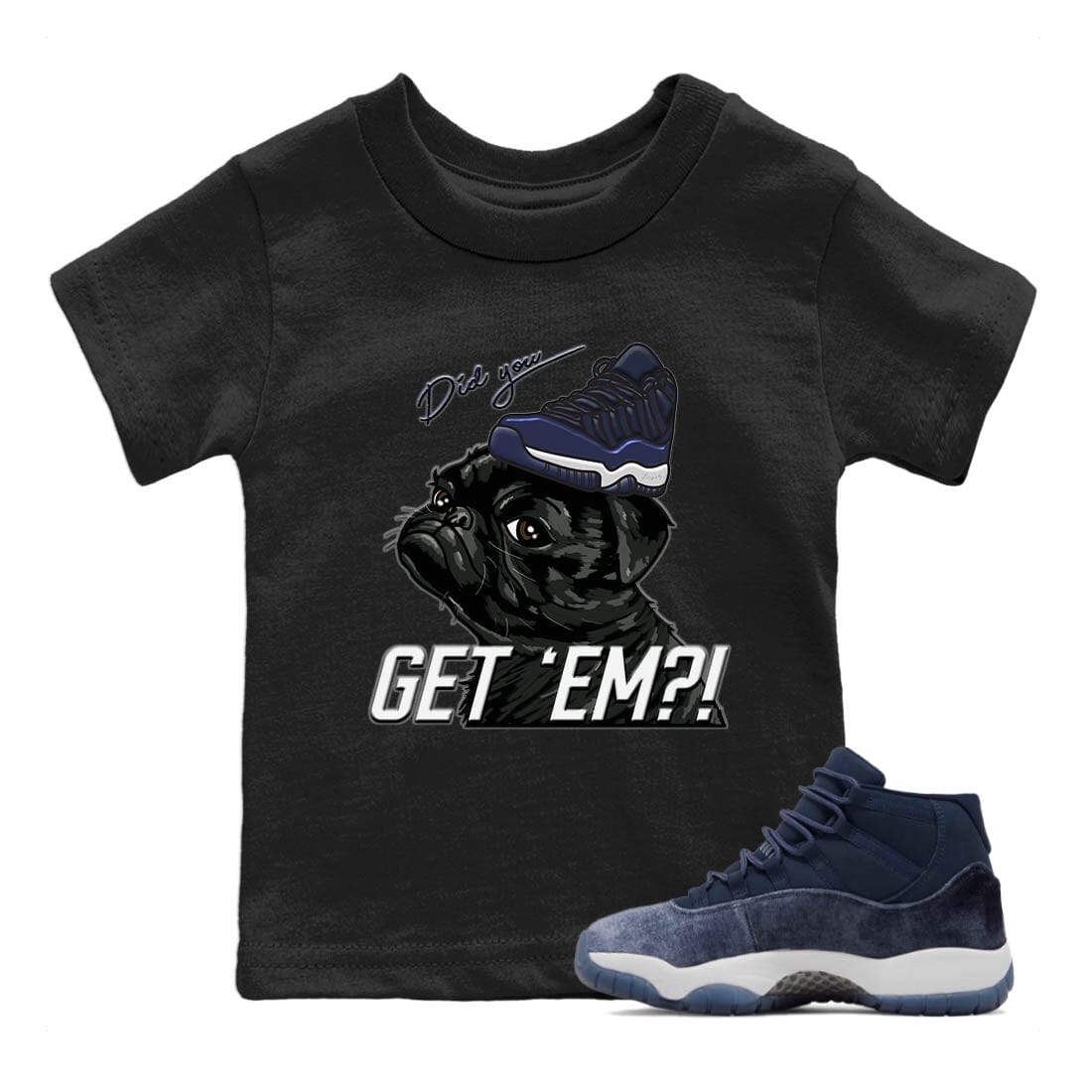 Pug Get Em Kids Tops - Air Jordan 11 Midnight Navy