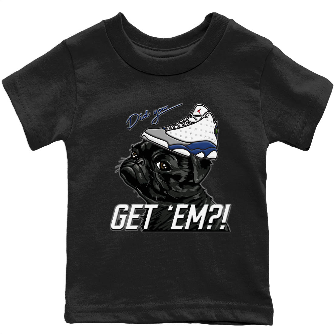 Pug Get Em Kids Tops - Air Jordan 13 French Blue