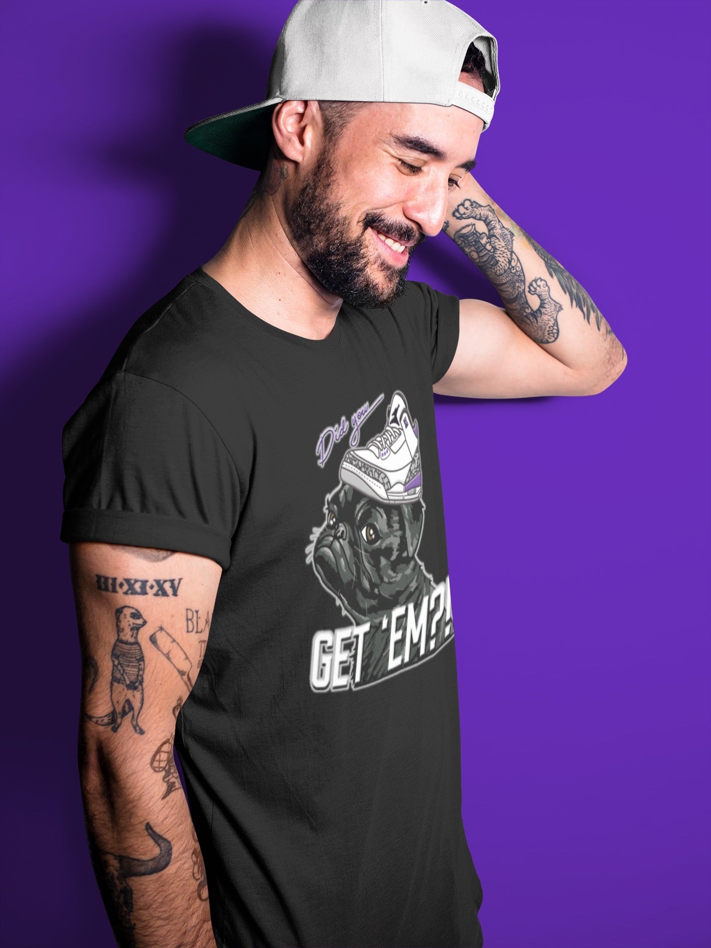 Pug Get Em Unisex Tops - Air Jordan 3 Dark Iris