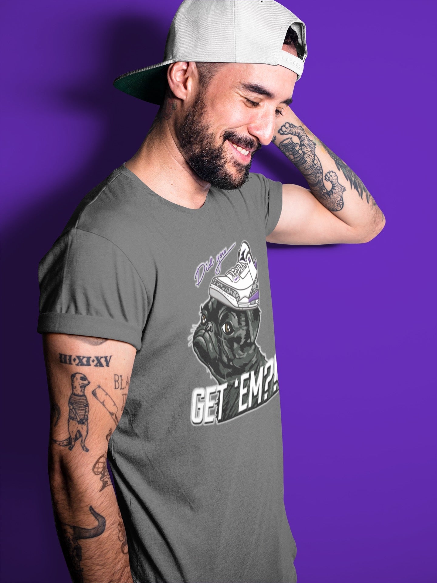 Pug Get Em Unisex Tops - Air Jordan 3 Dark Iris