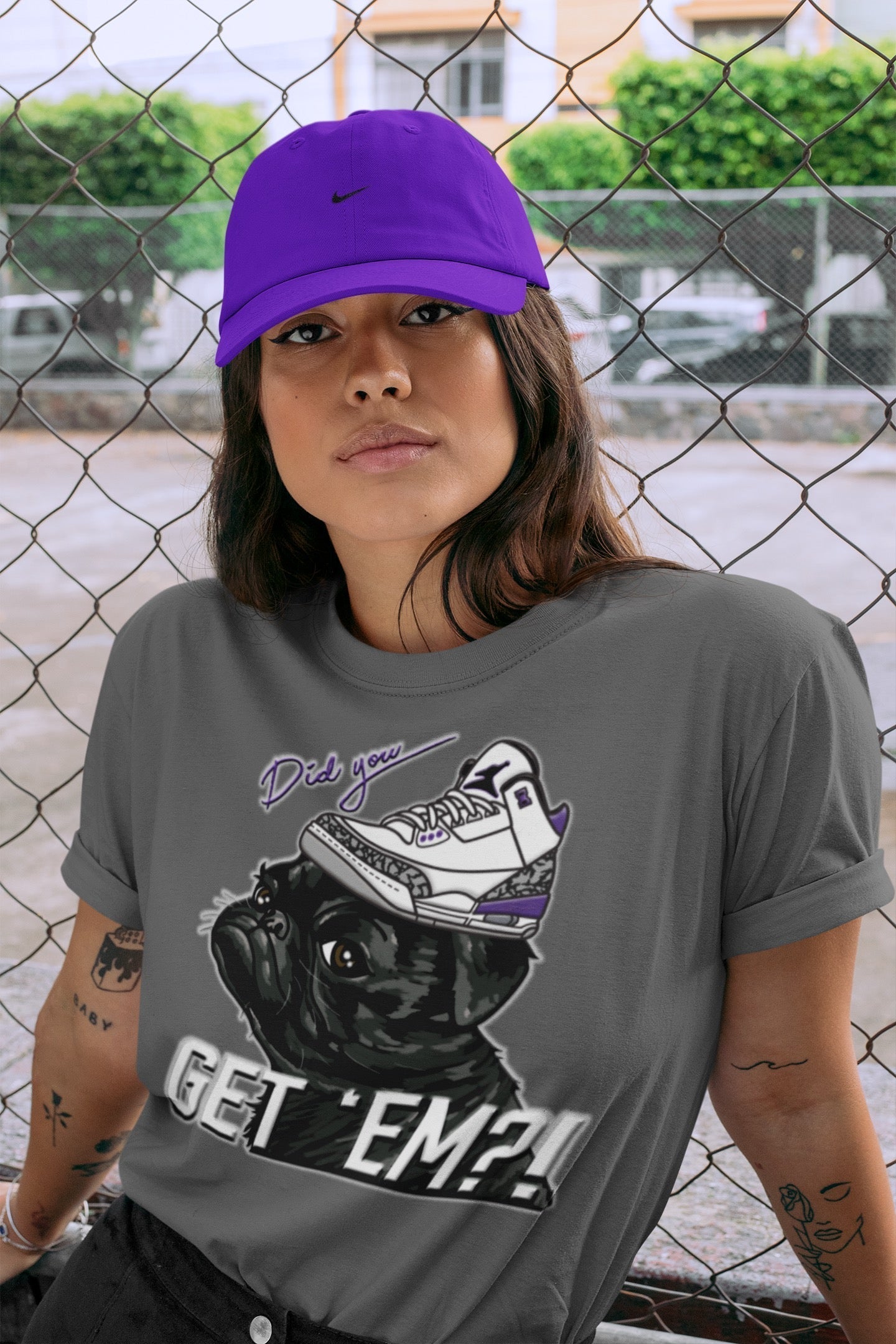Pug Get Em Unisex Tops - Air Jordan 3 Dark Iris