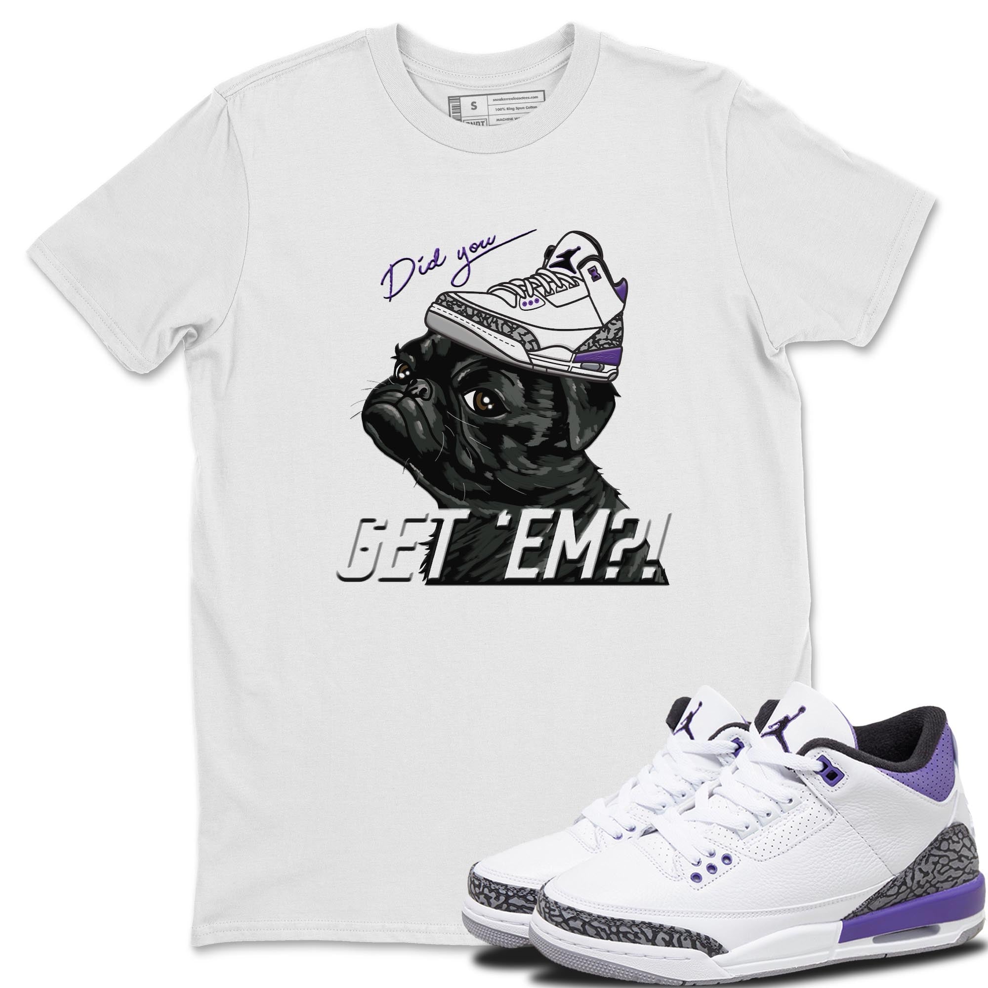 Pug Get Em Unisex Tops - Air Jordan 3 Dark Iris