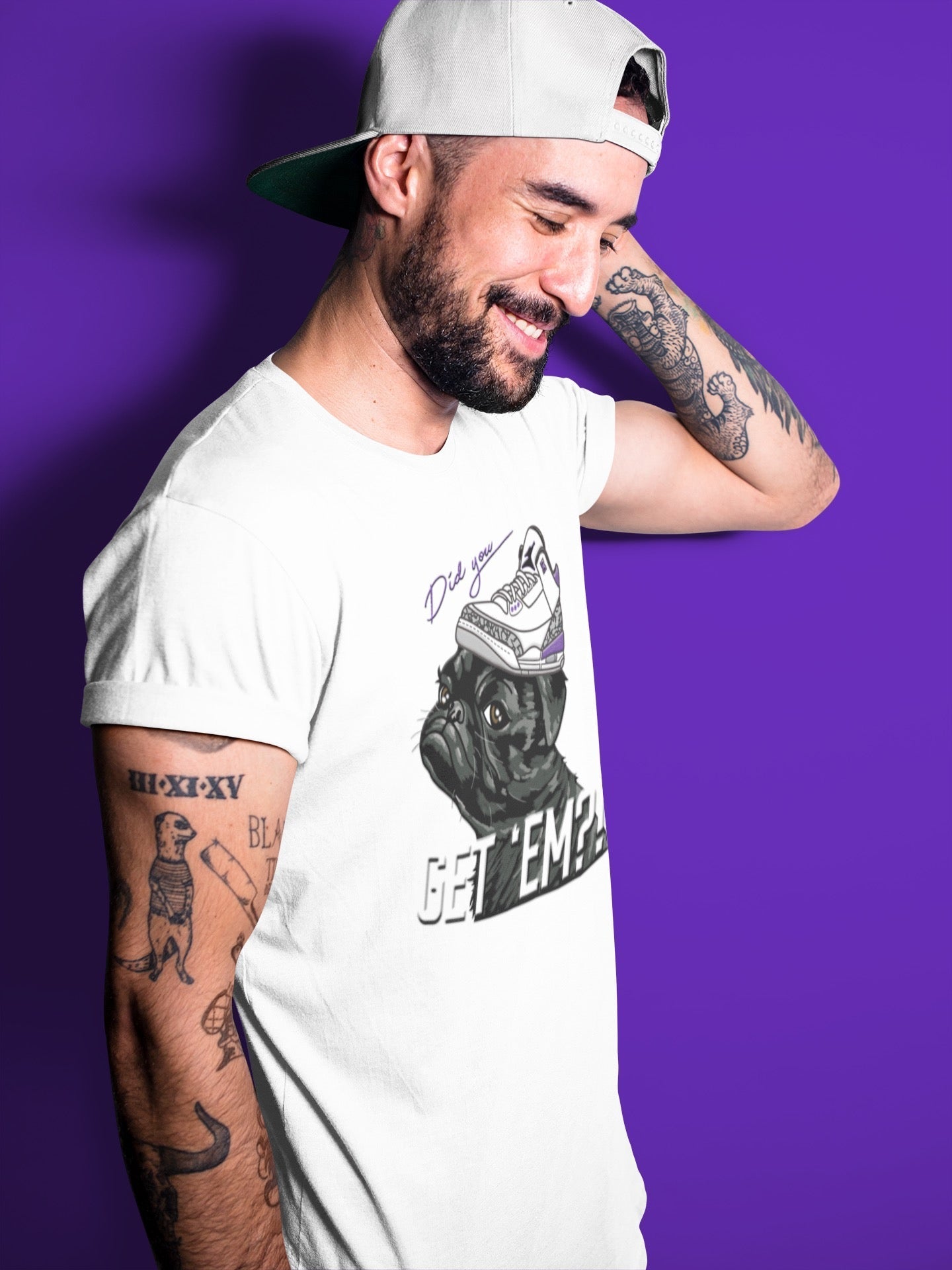 Pug Get Em Unisex Tops - Air Jordan 3 Dark Iris